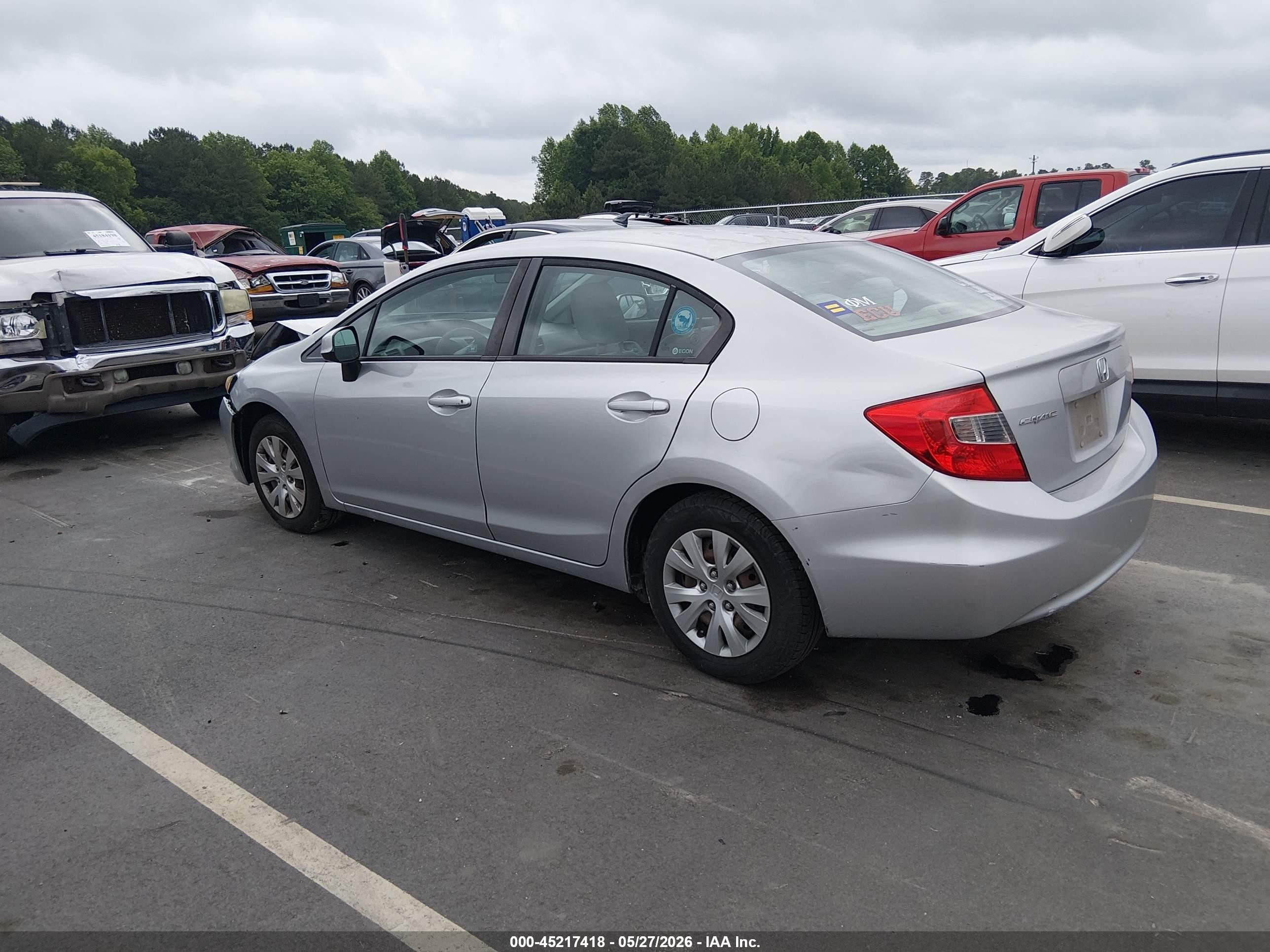 2012 Honda Civic Lx Silver vin: 2HGFB2F50CH560881