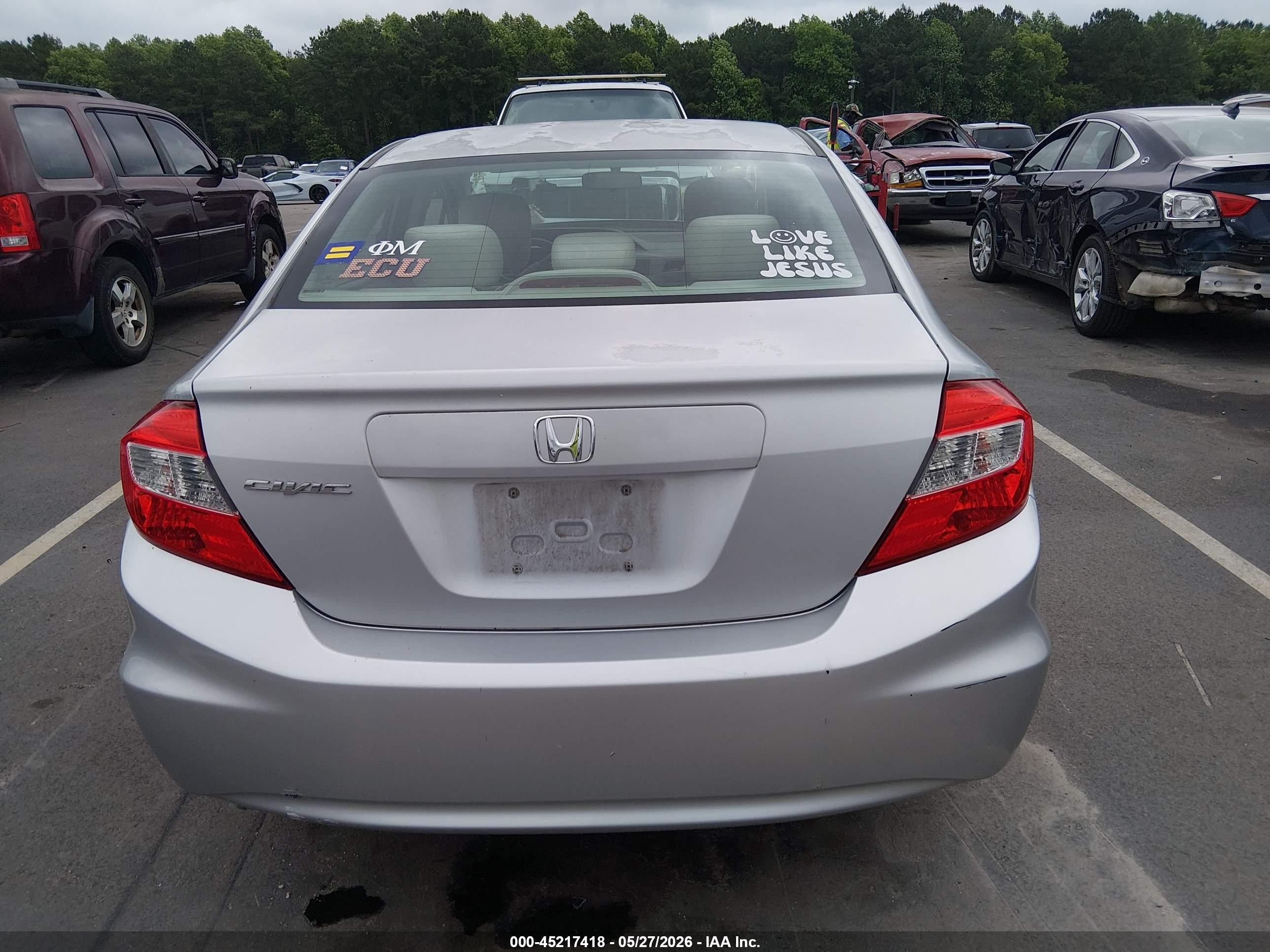 2012 Honda Civic Lx Silver vin: 2HGFB2F50CH560881