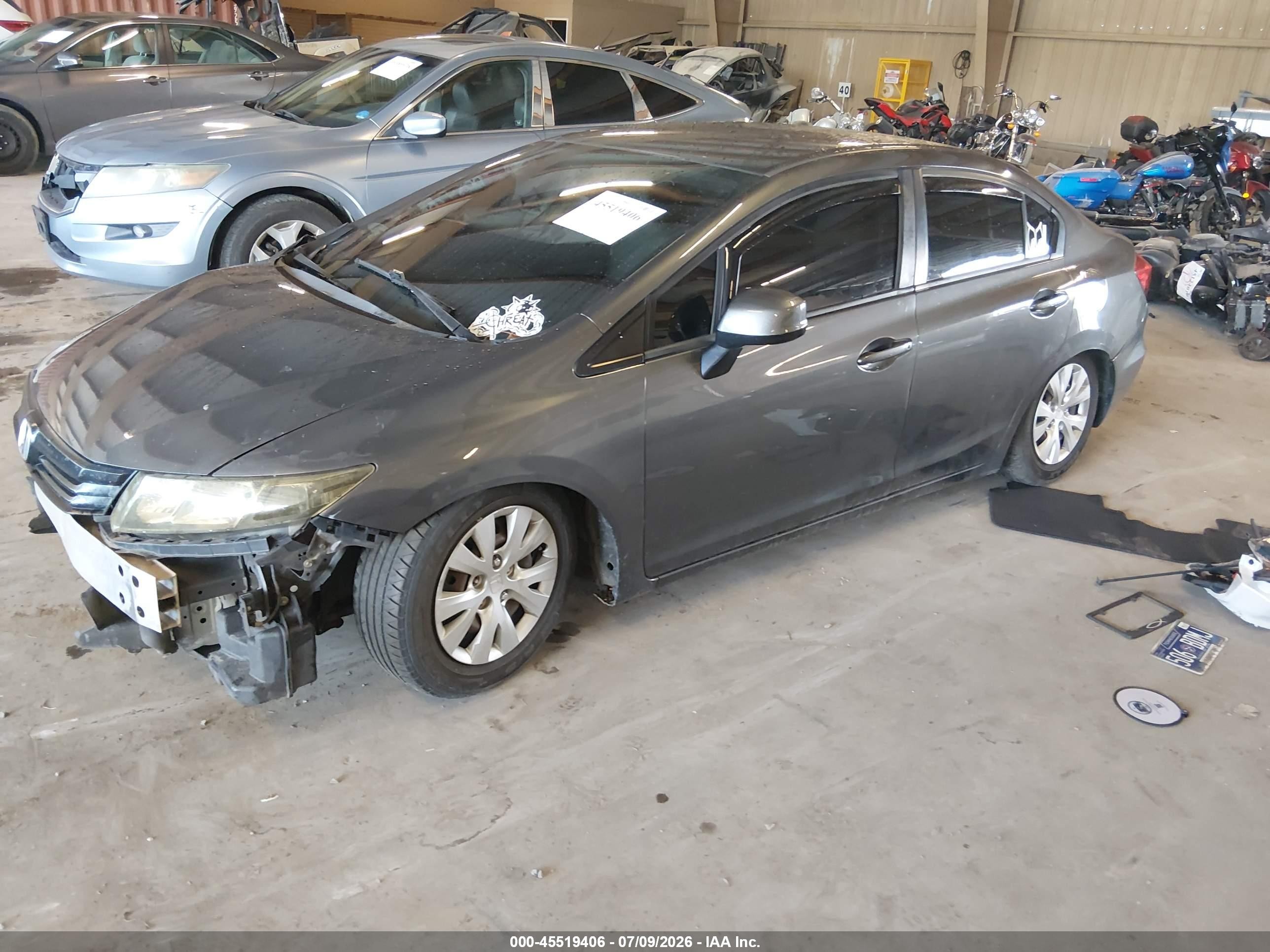2012 Honda Civic Lx Gray vin: 2HGFB2F50CH569371