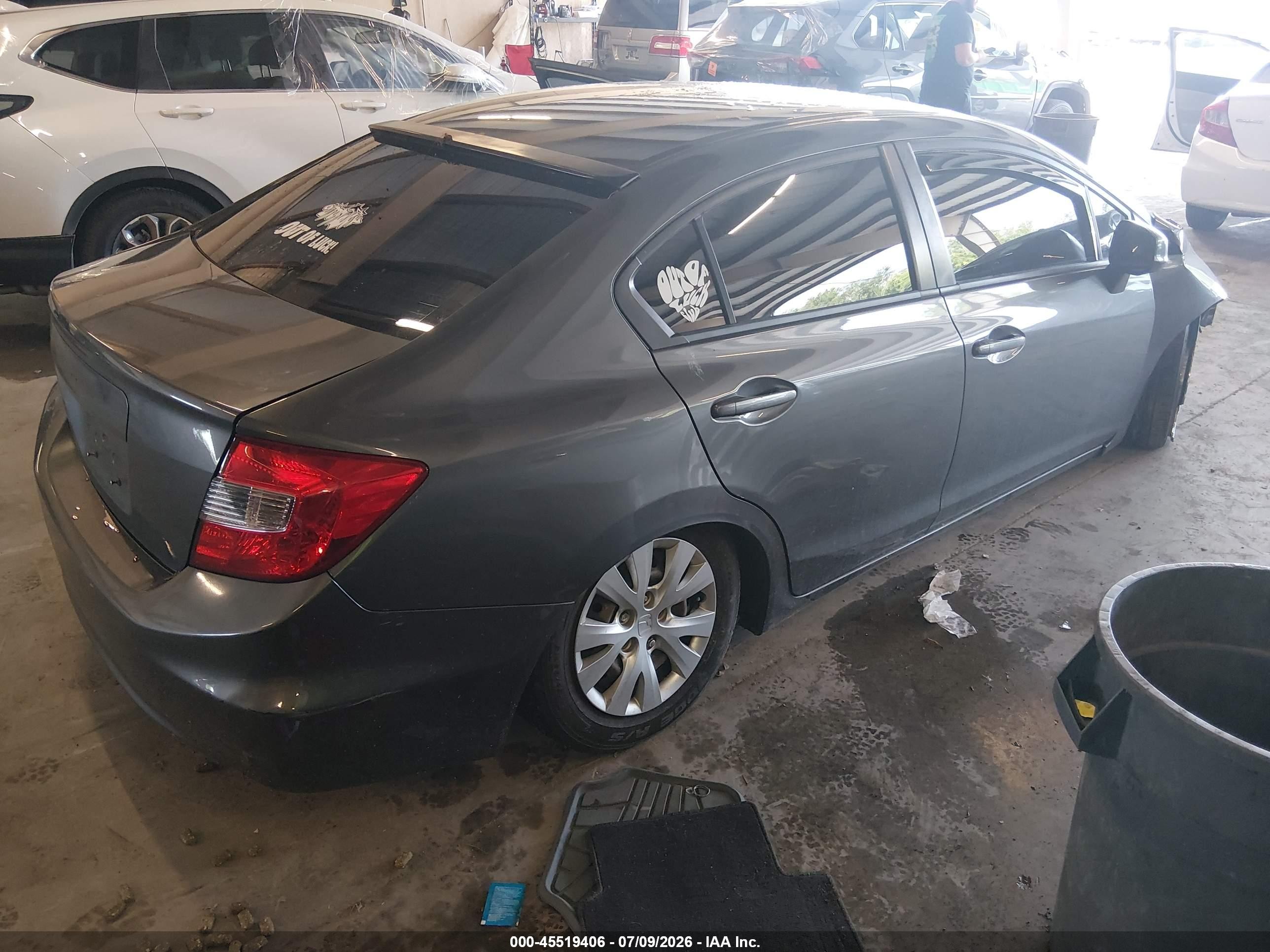 2012 Honda Civic Lx Gray vin: 2HGFB2F50CH569371