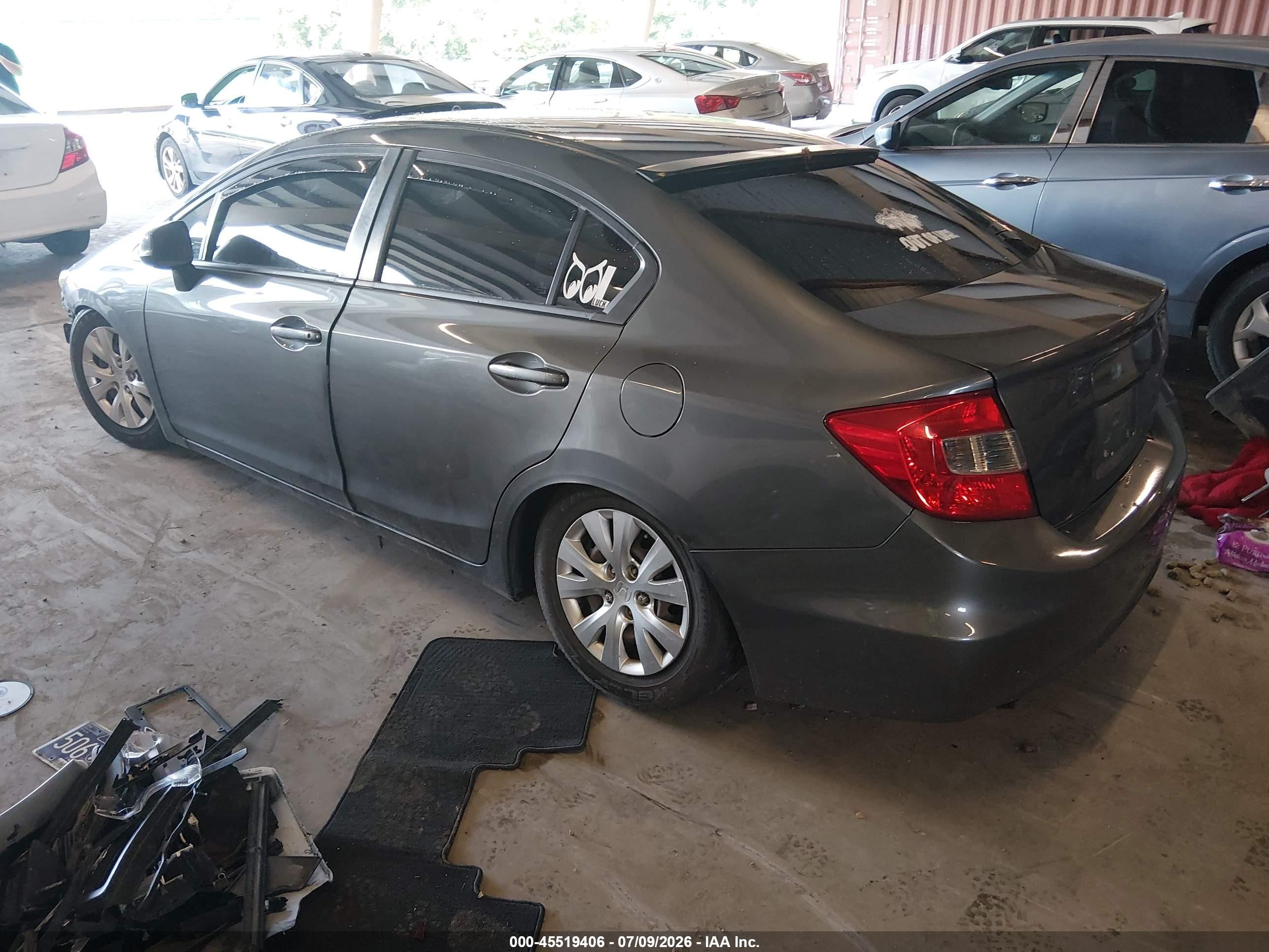 2012 Honda Civic Lx Gray vin: 2HGFB2F50CH569371