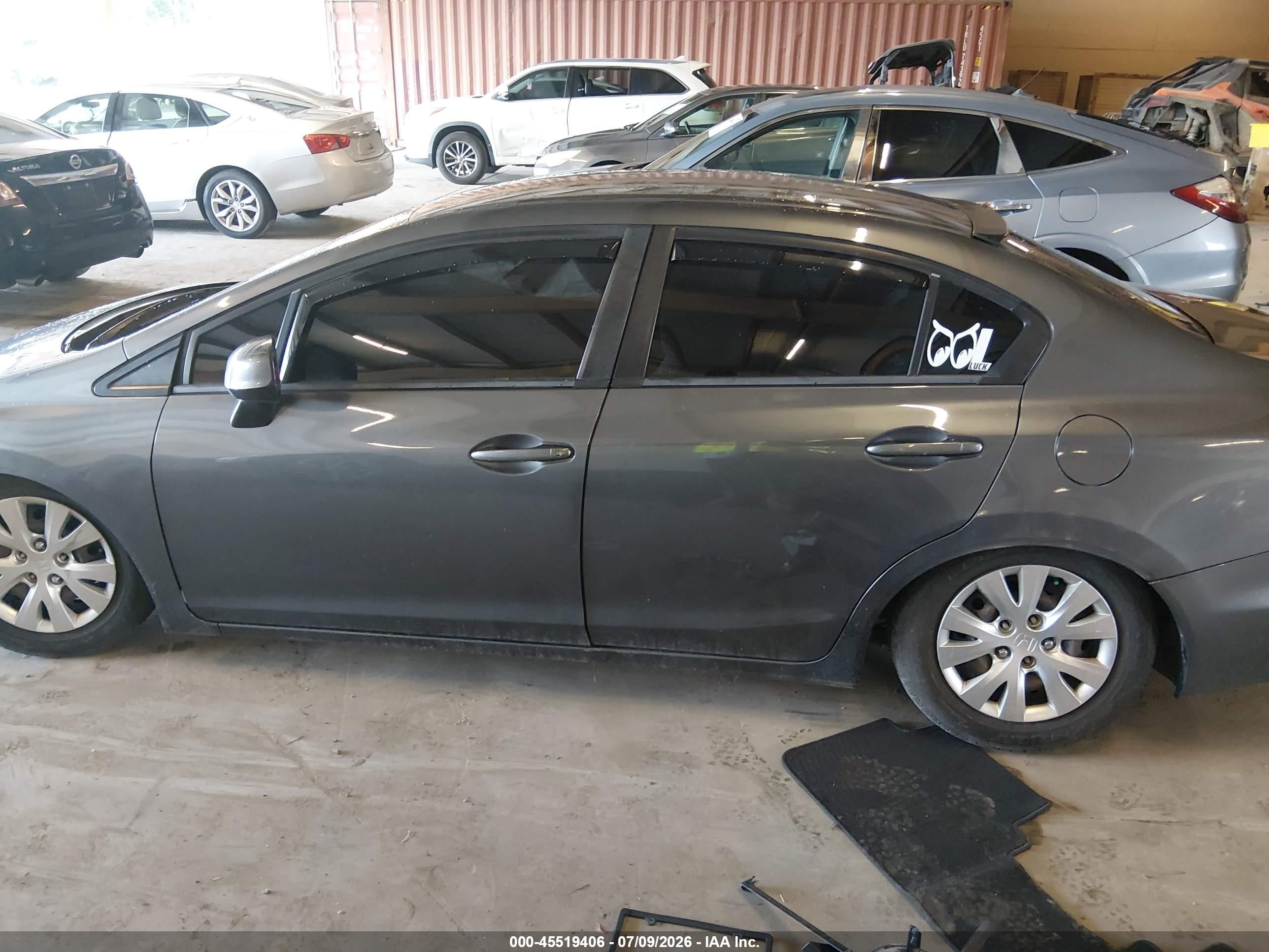 2012 Honda Civic Lx Gray vin: 2HGFB2F50CH569371