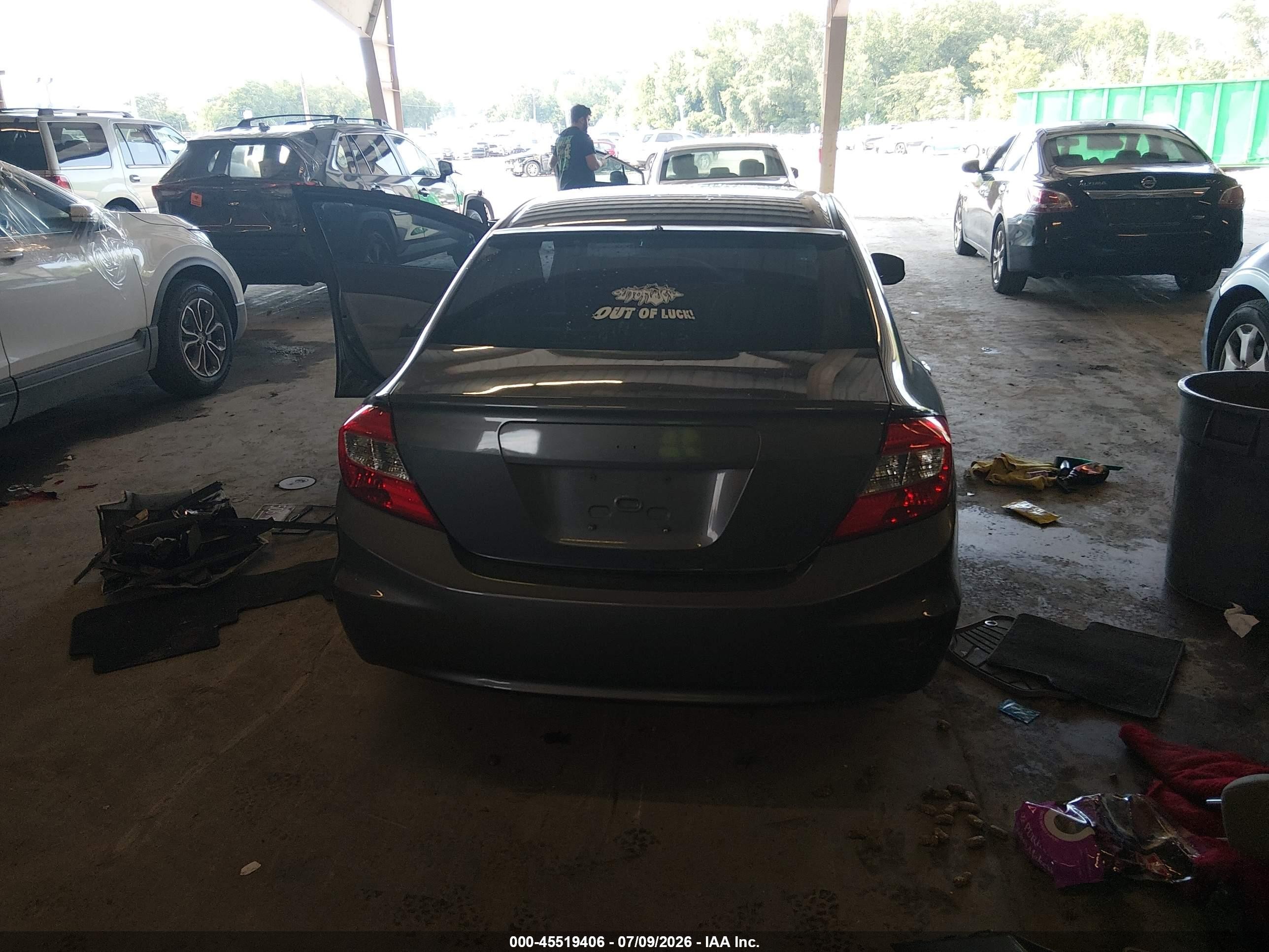 2012 Honda Civic Lx Gray vin: 2HGFB2F50CH569371