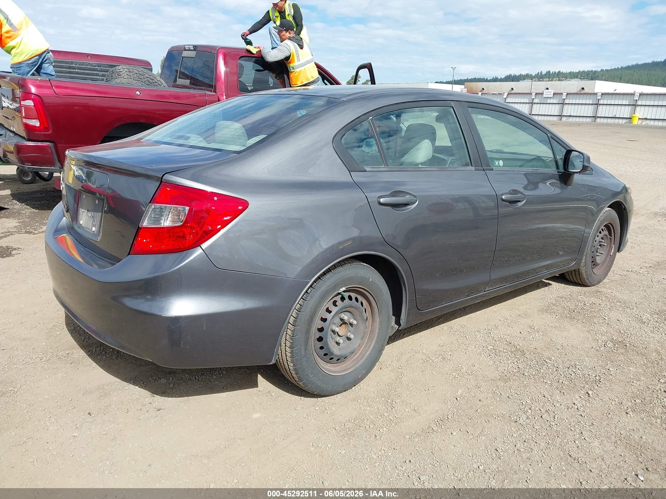 2012 Honda Civic Lx Gray vin: 2HGFB2F50CH571962