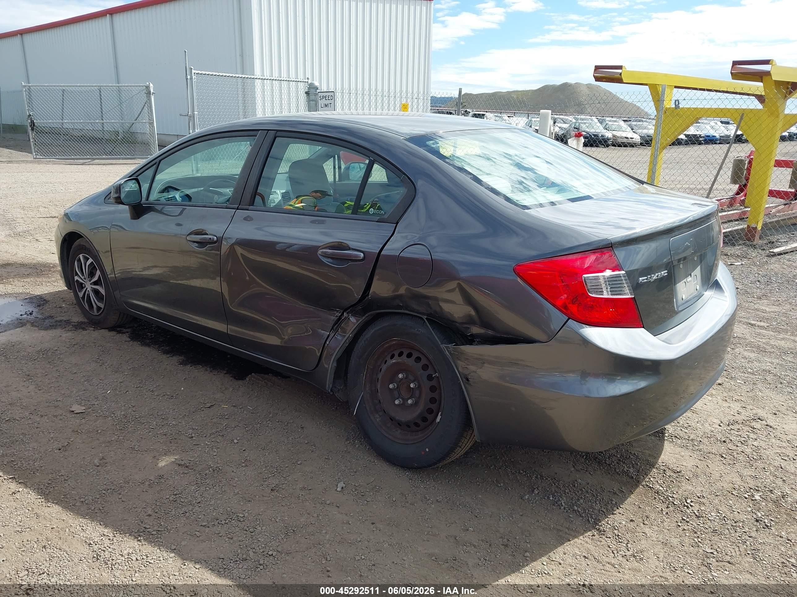 2012 Honda Civic Lx Gray vin: 2HGFB2F50CH571962