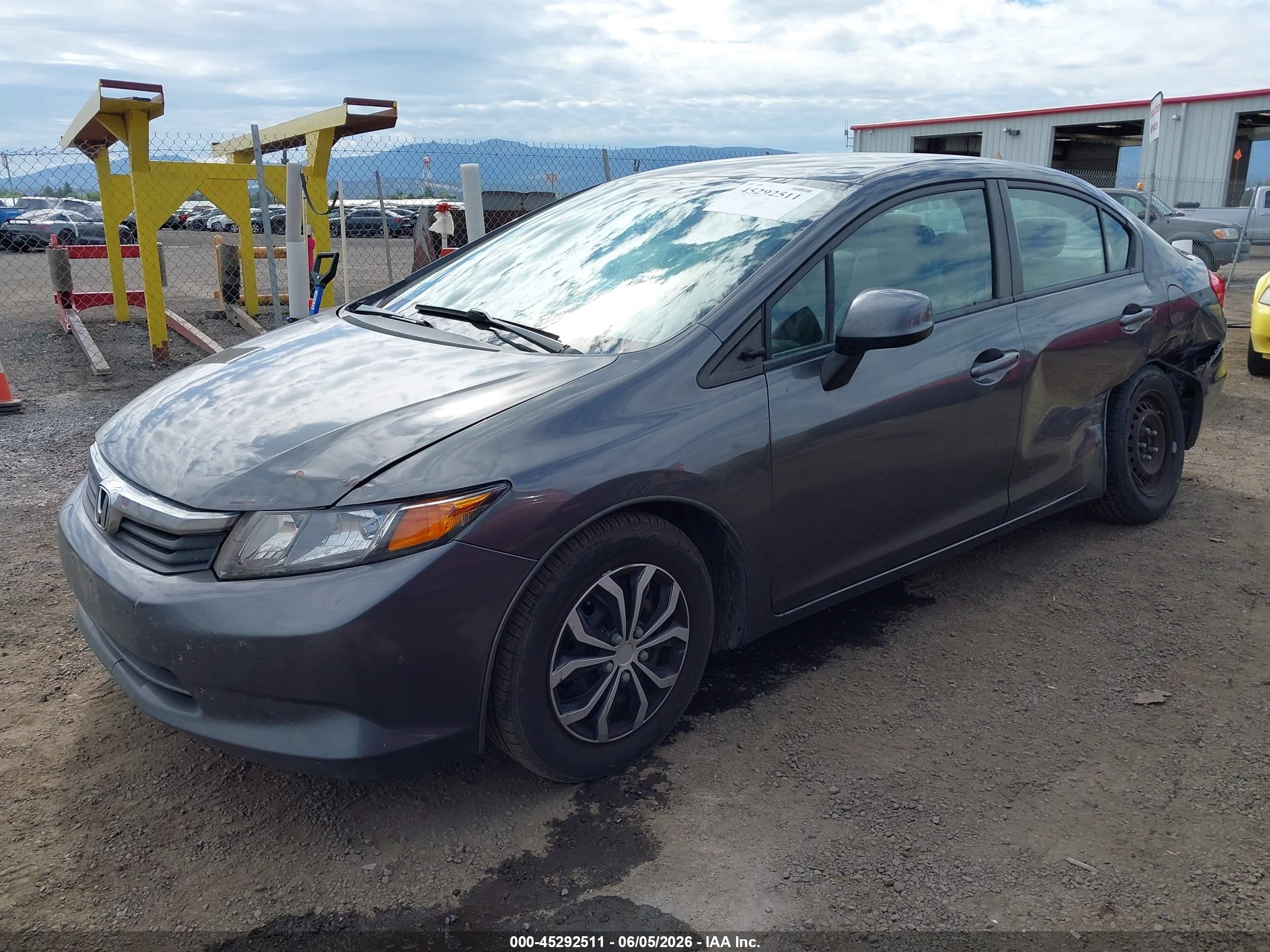 2012 Honda Civic Lx Gray vin: 2HGFB2F50CH571962