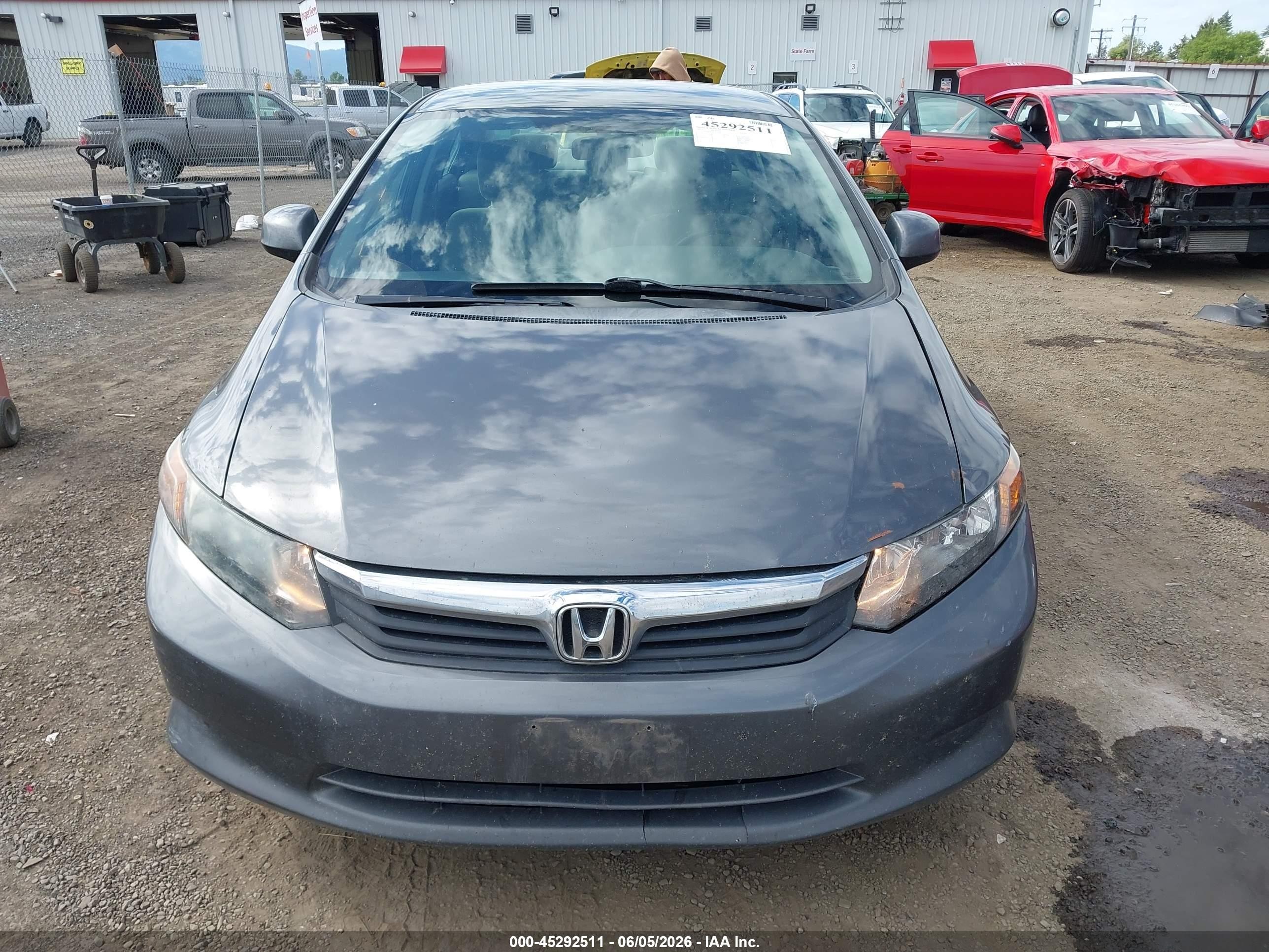 2012 Honda Civic Lx Gray vin: 2HGFB2F50CH571962
