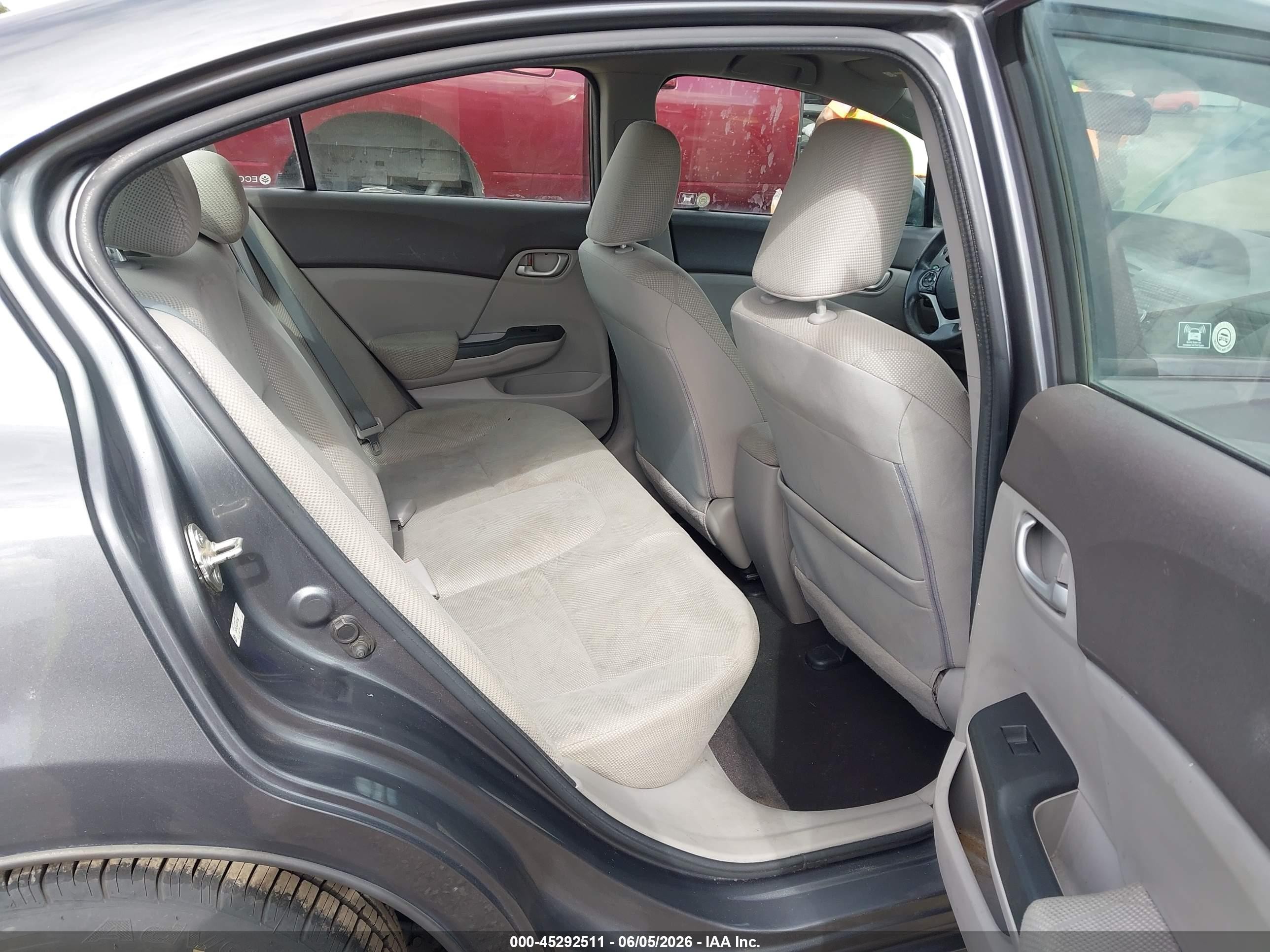 2012 Honda Civic Lx Gray vin: 2HGFB2F50CH571962