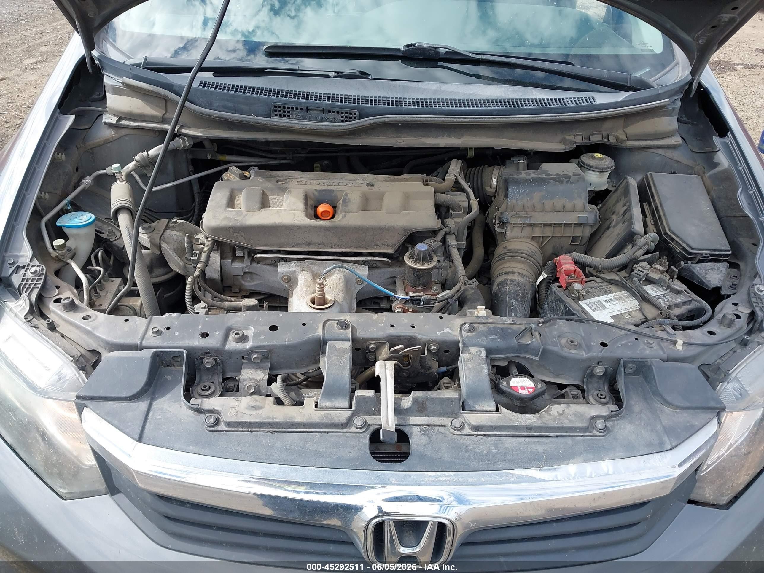 2012 Honda Civic Lx Gray vin: 2HGFB2F50CH571962