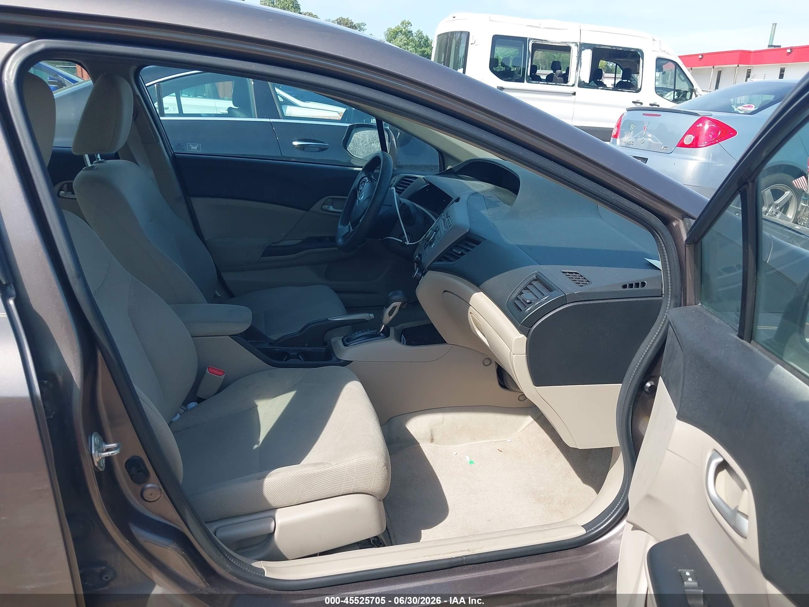 2012 Honda Civic Lx Gray vin: 2HGFB2F50CH597087