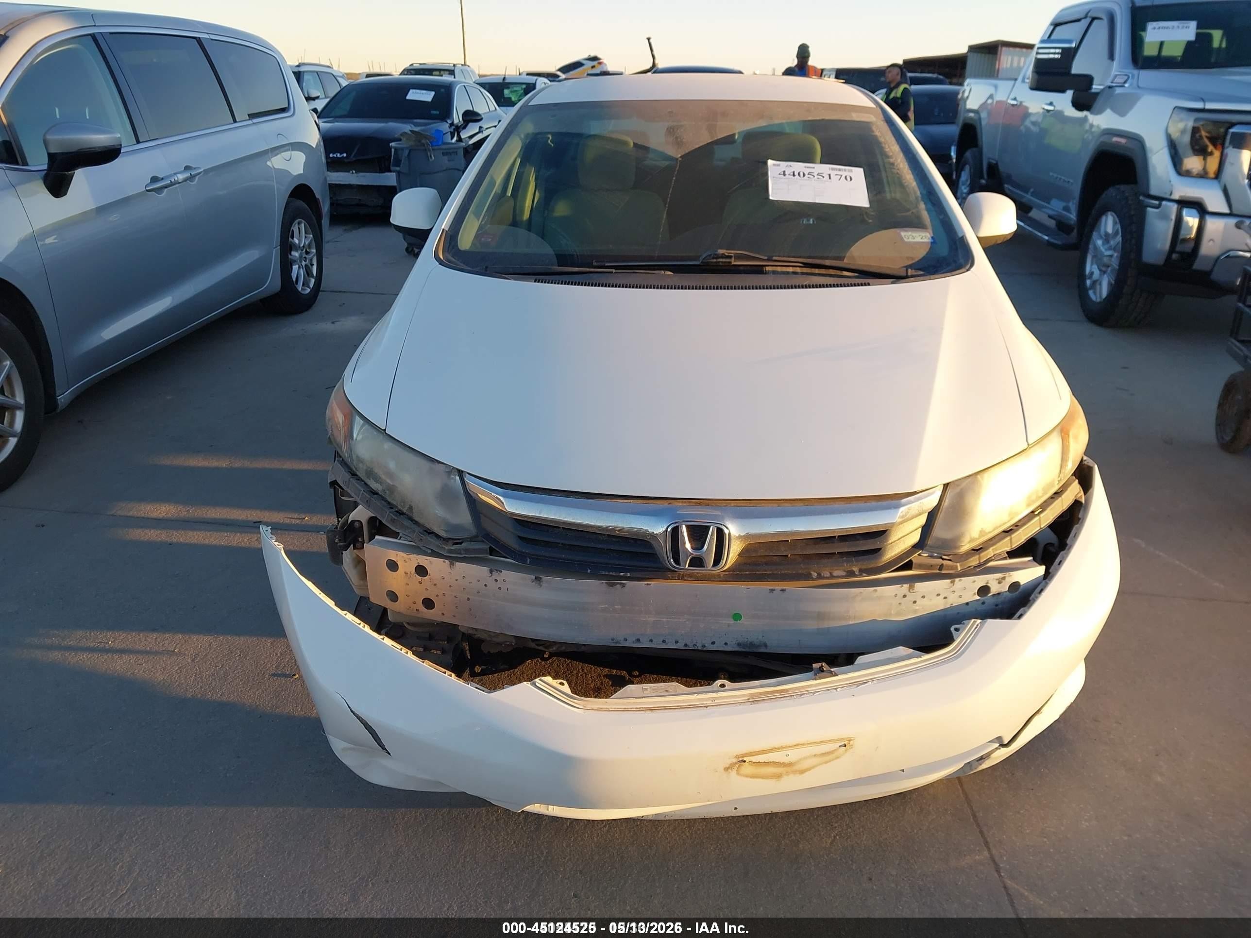 2012 Honda Civic Lx White vin: 2HGFB2F50CH598577