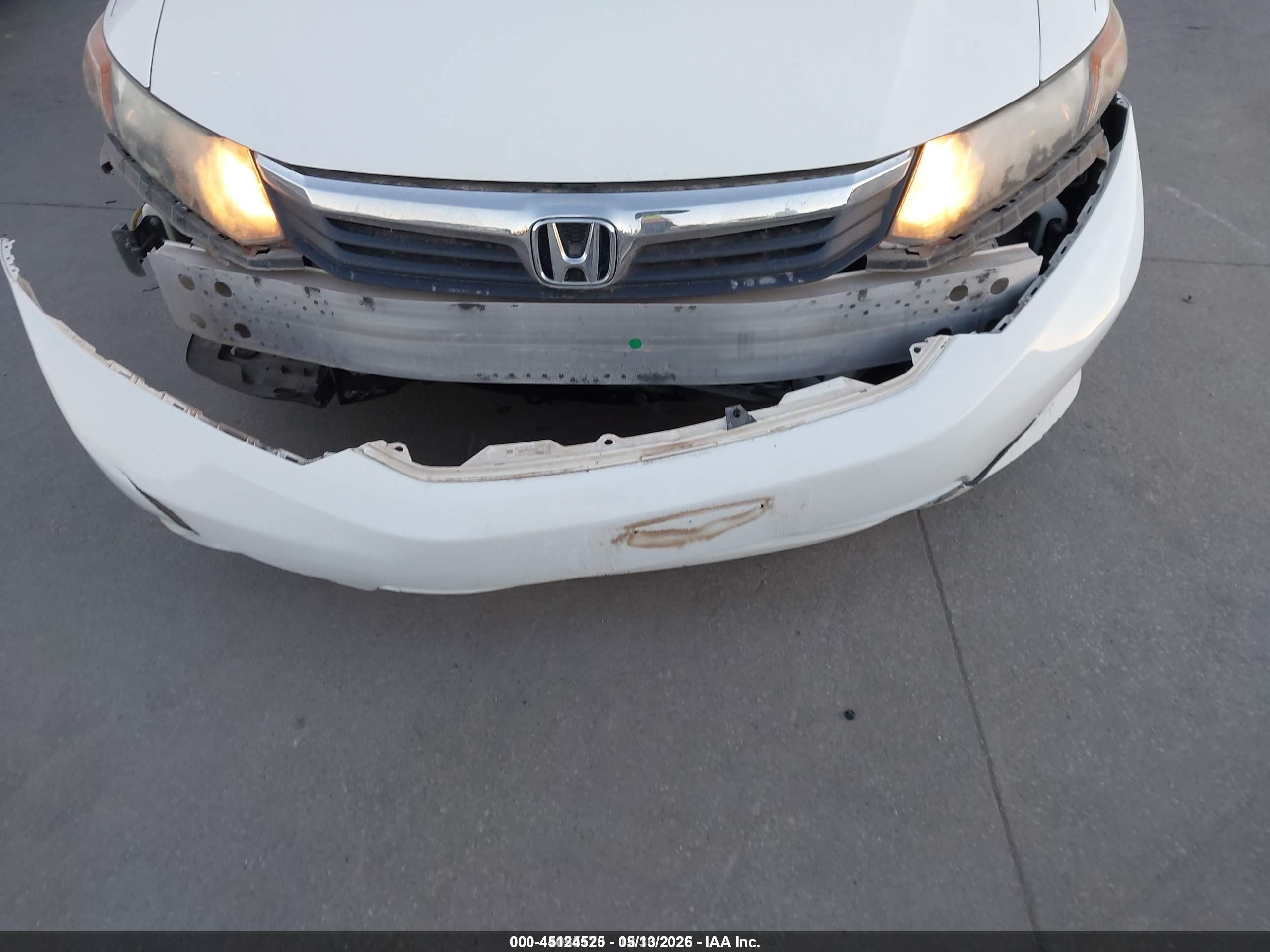 2012 Honda Civic Lx White vin: 2HGFB2F50CH598577