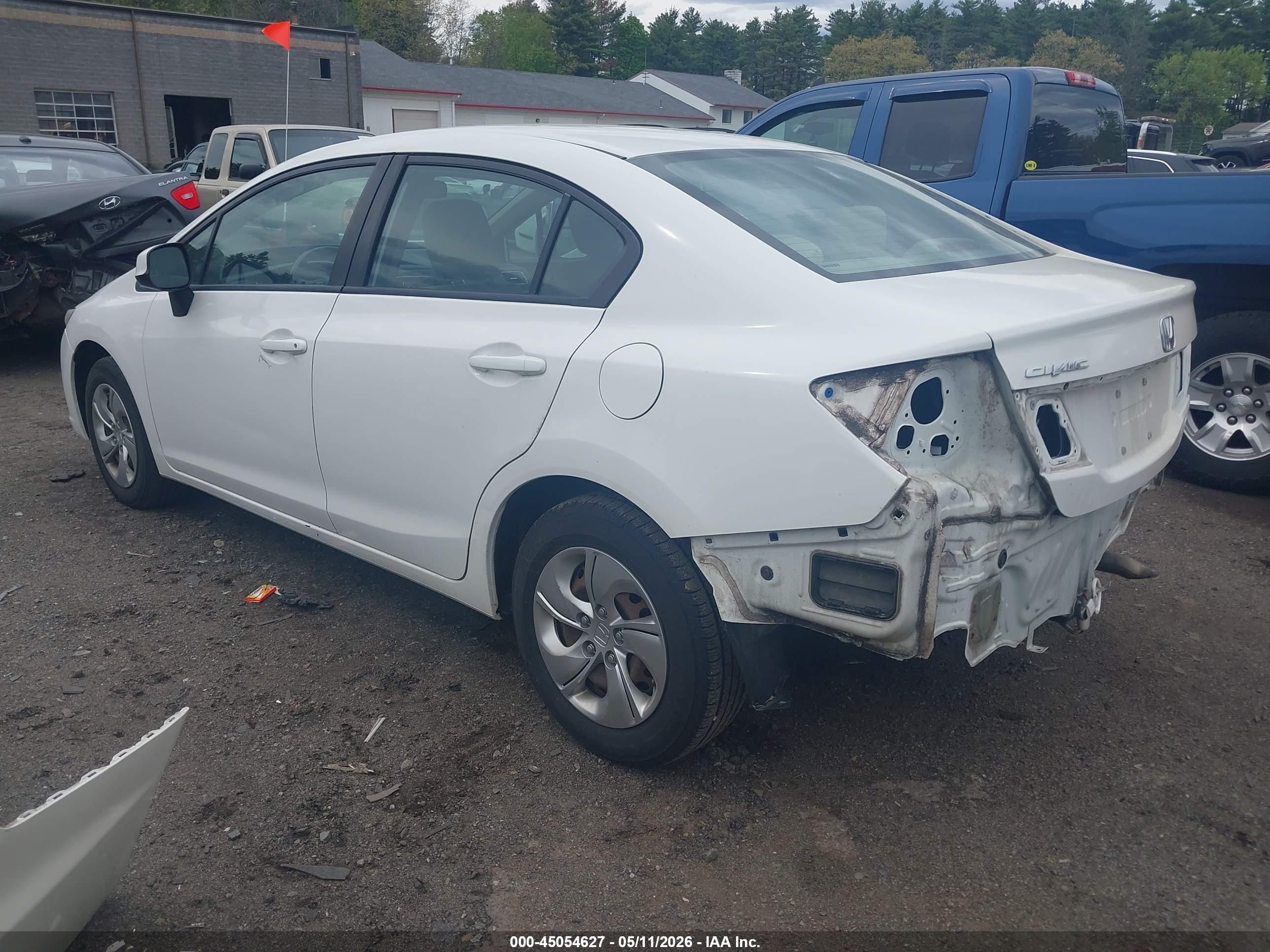 2013 Honda Civic Lx White vin: 2HGFB2F50DH501069