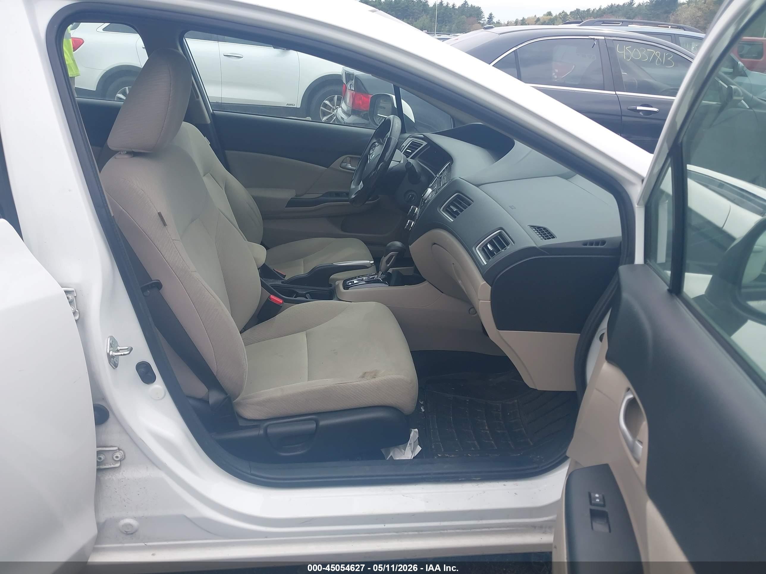 2013 Honda Civic Lx White vin: 2HGFB2F50DH501069