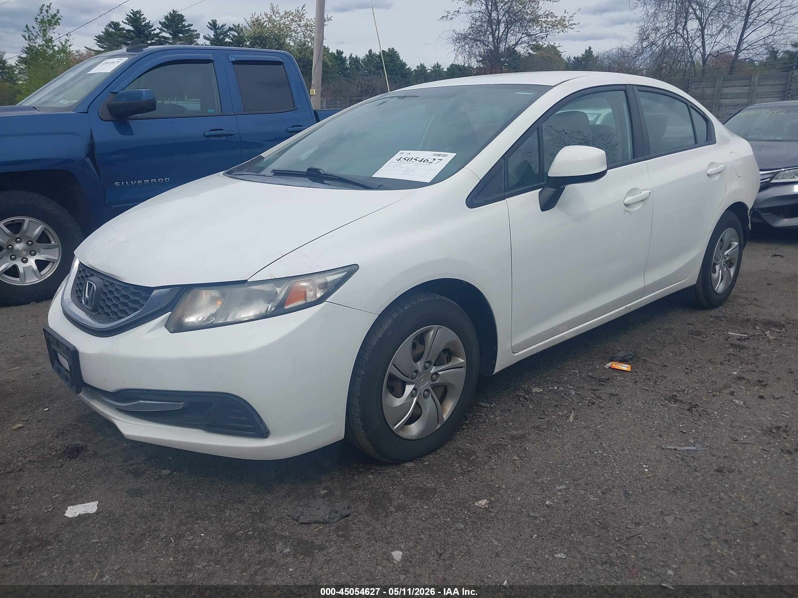 2013 Honda Civic Lx White vin: 2HGFB2F50DH501069