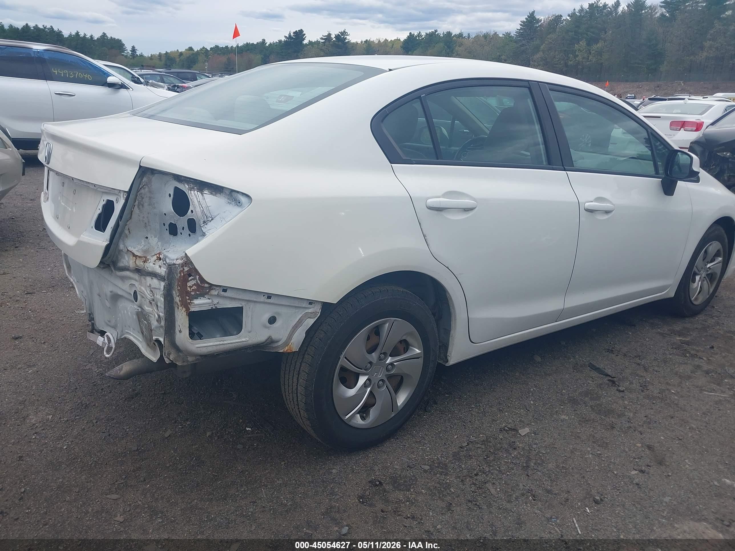 2013 Honda Civic Lx White vin: 2HGFB2F50DH501069
