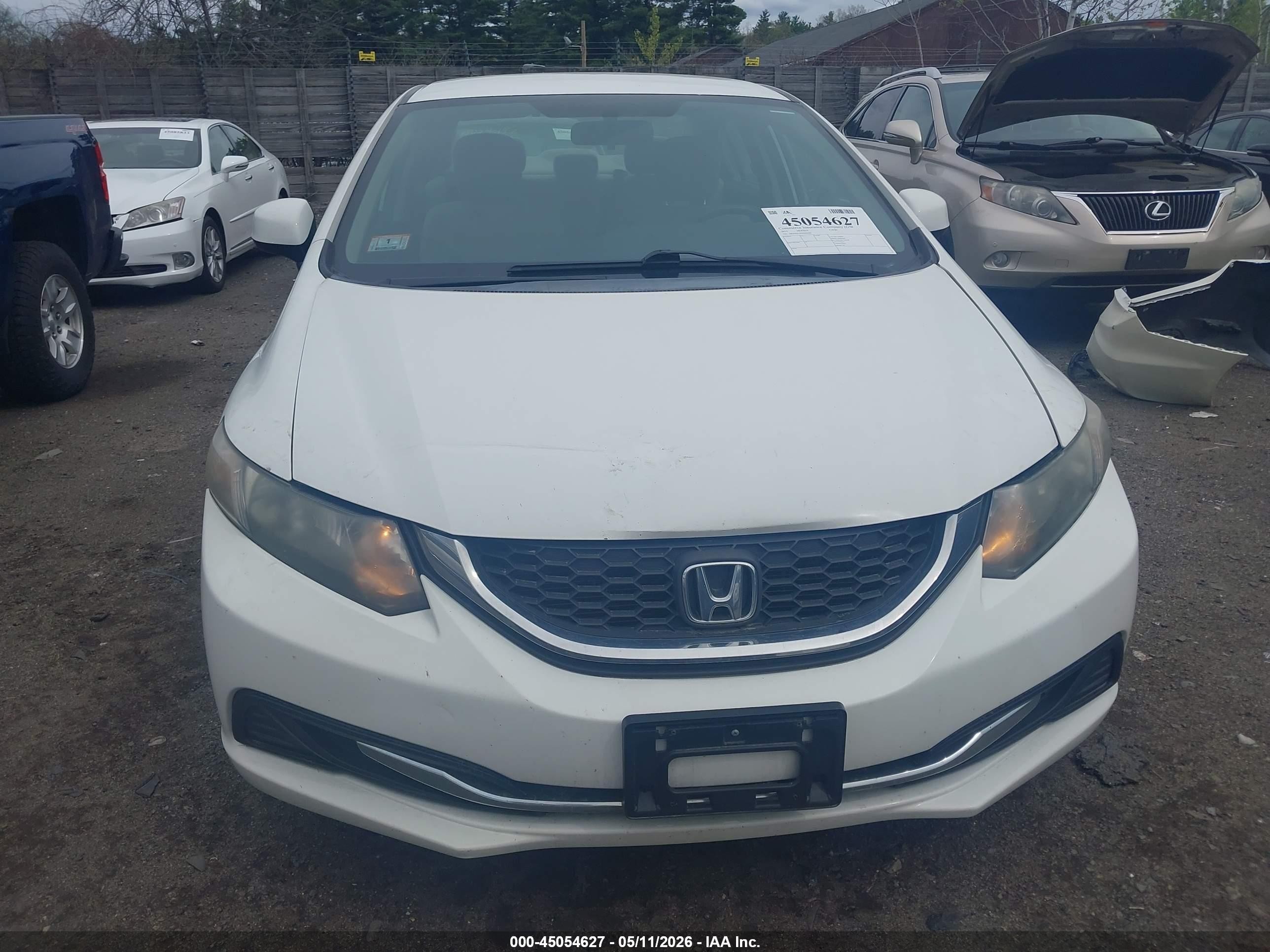 2013 Honda Civic Lx White vin: 2HGFB2F50DH501069