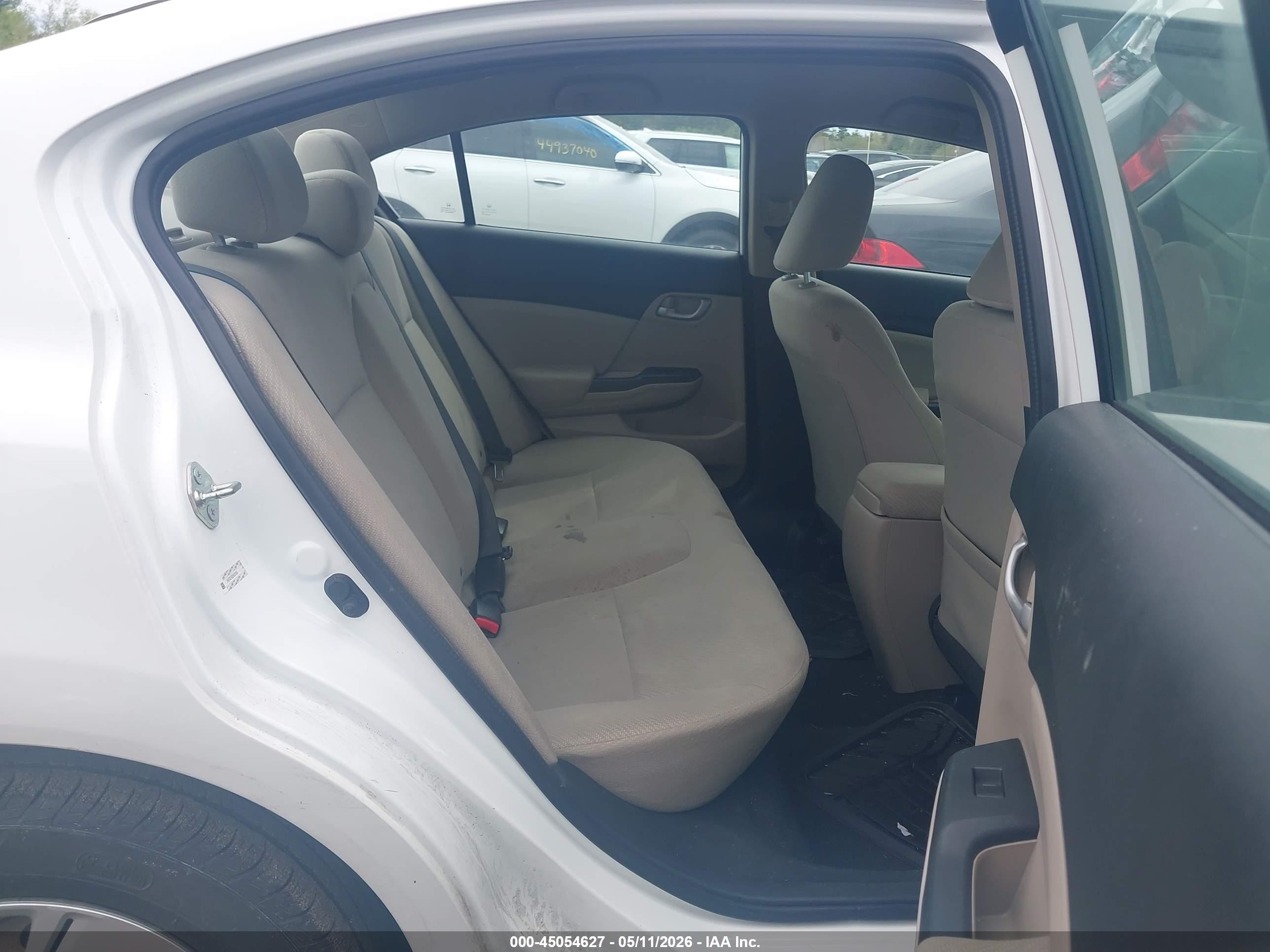 2013 Honda Civic Lx White vin: 2HGFB2F50DH501069