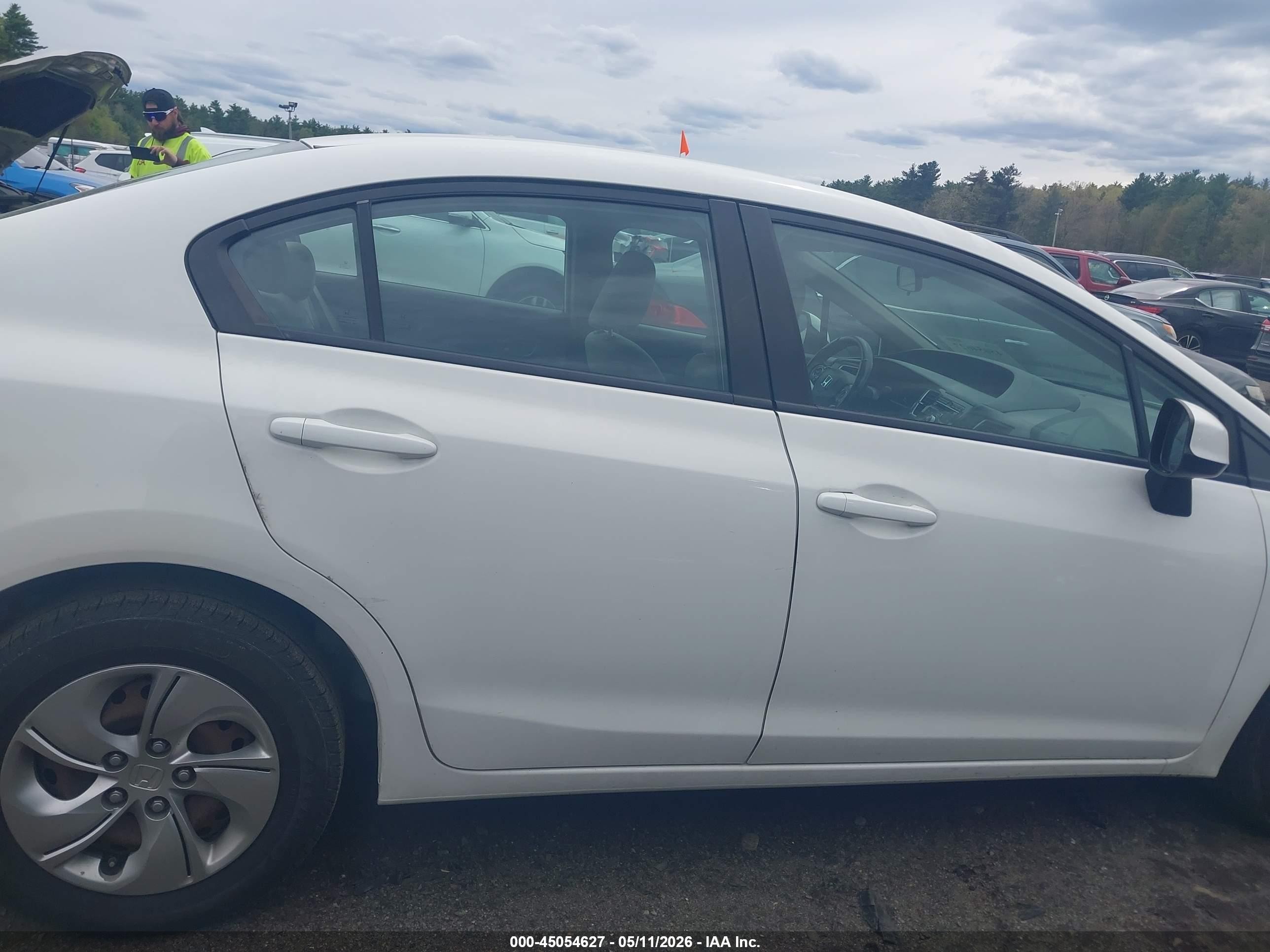 2013 Honda Civic Lx White vin: 2HGFB2F50DH501069