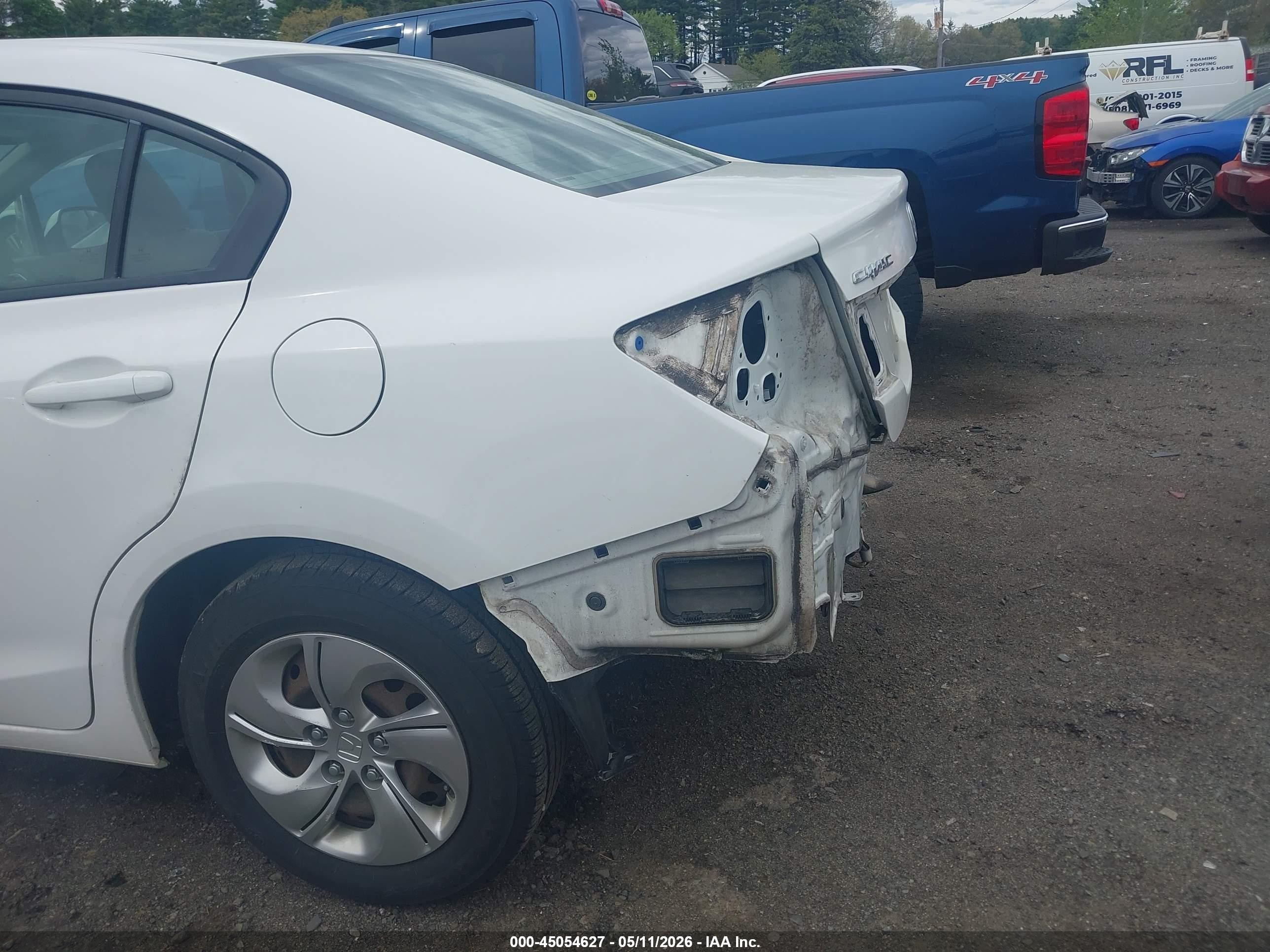 2013 Honda Civic Lx White vin: 2HGFB2F50DH501069
