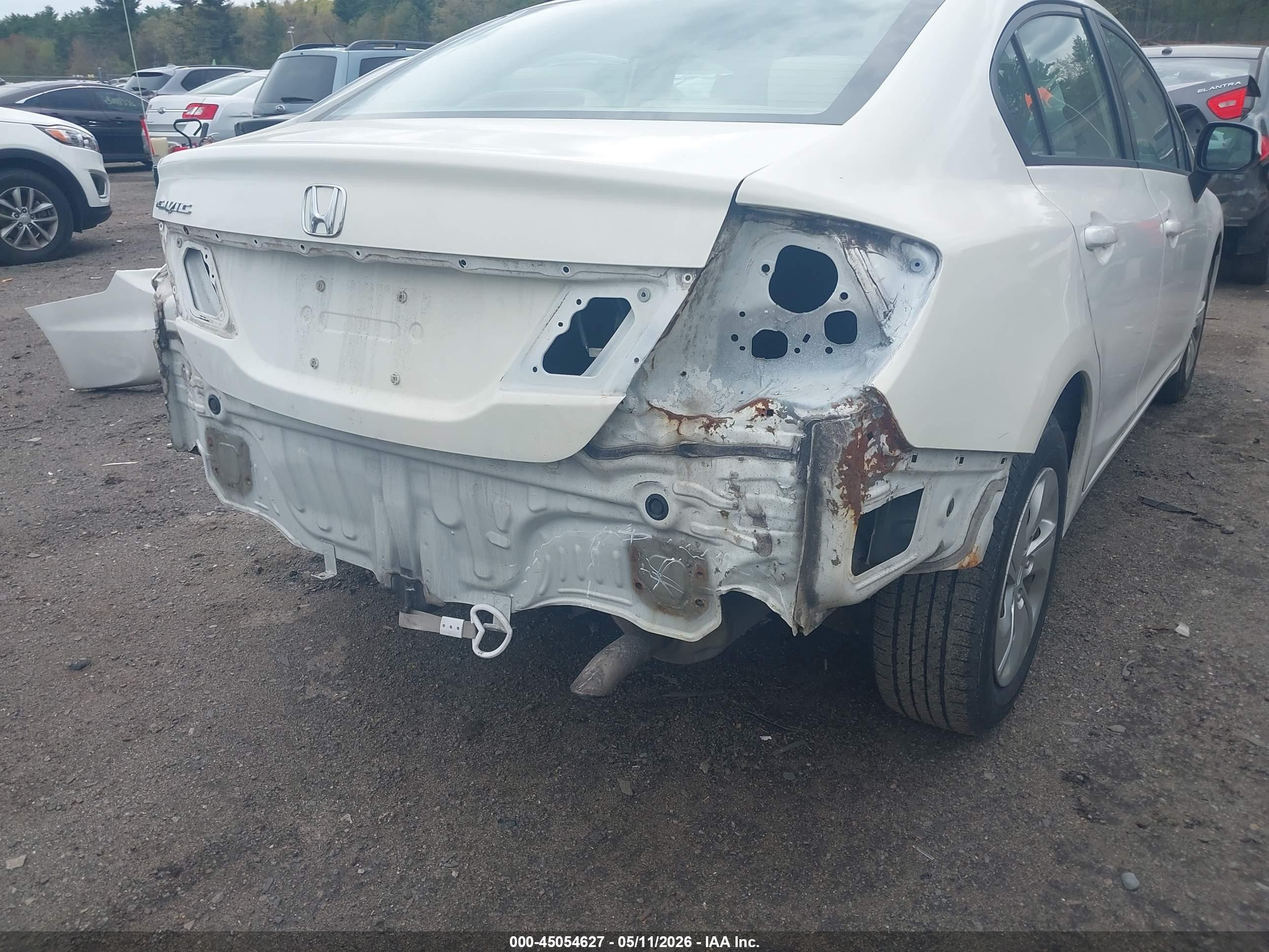 2013 Honda Civic Lx White vin: 2HGFB2F50DH501069