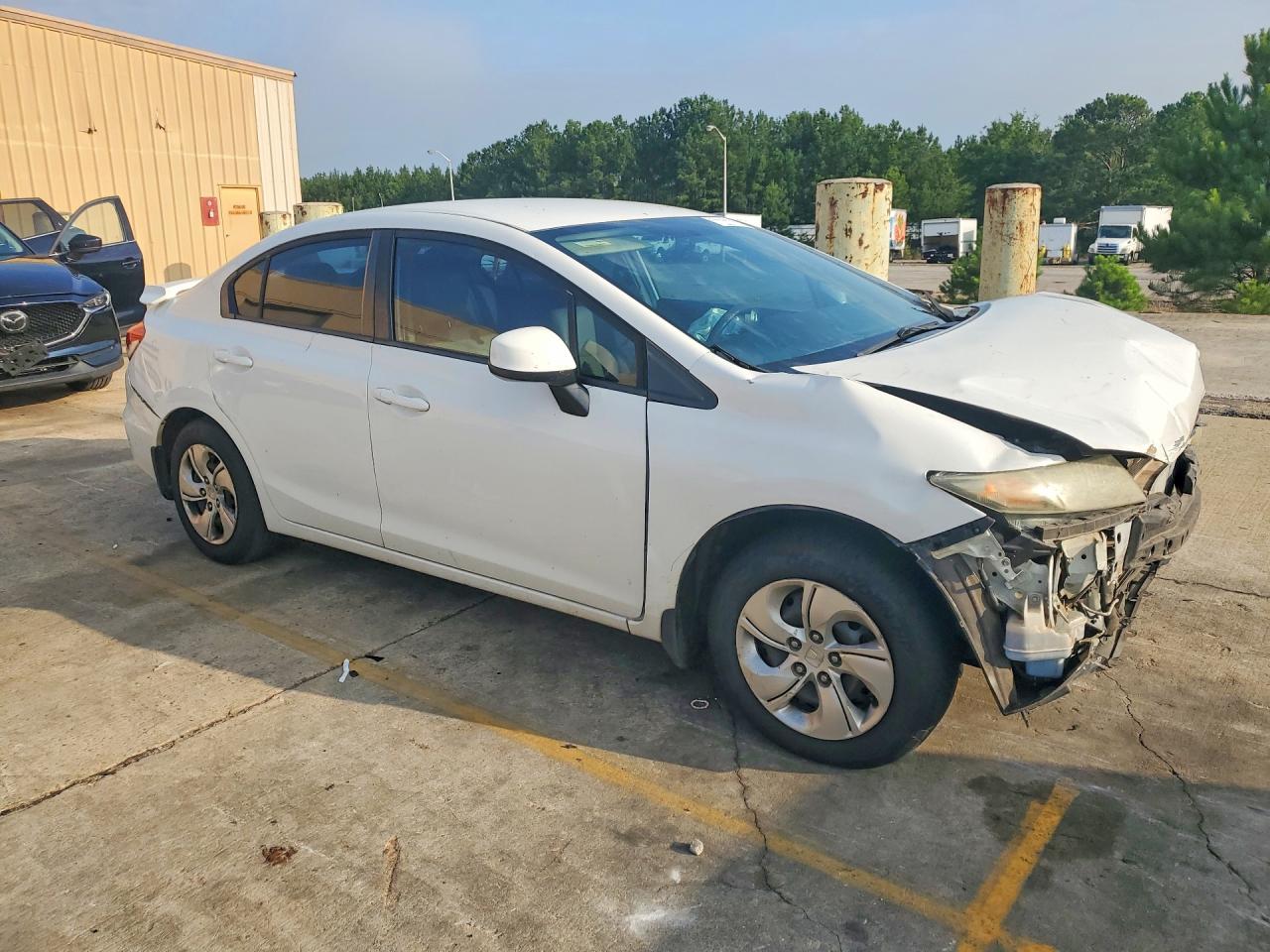 2013 Honda Civic Lx White vin: 2HGFB2F50DH505218