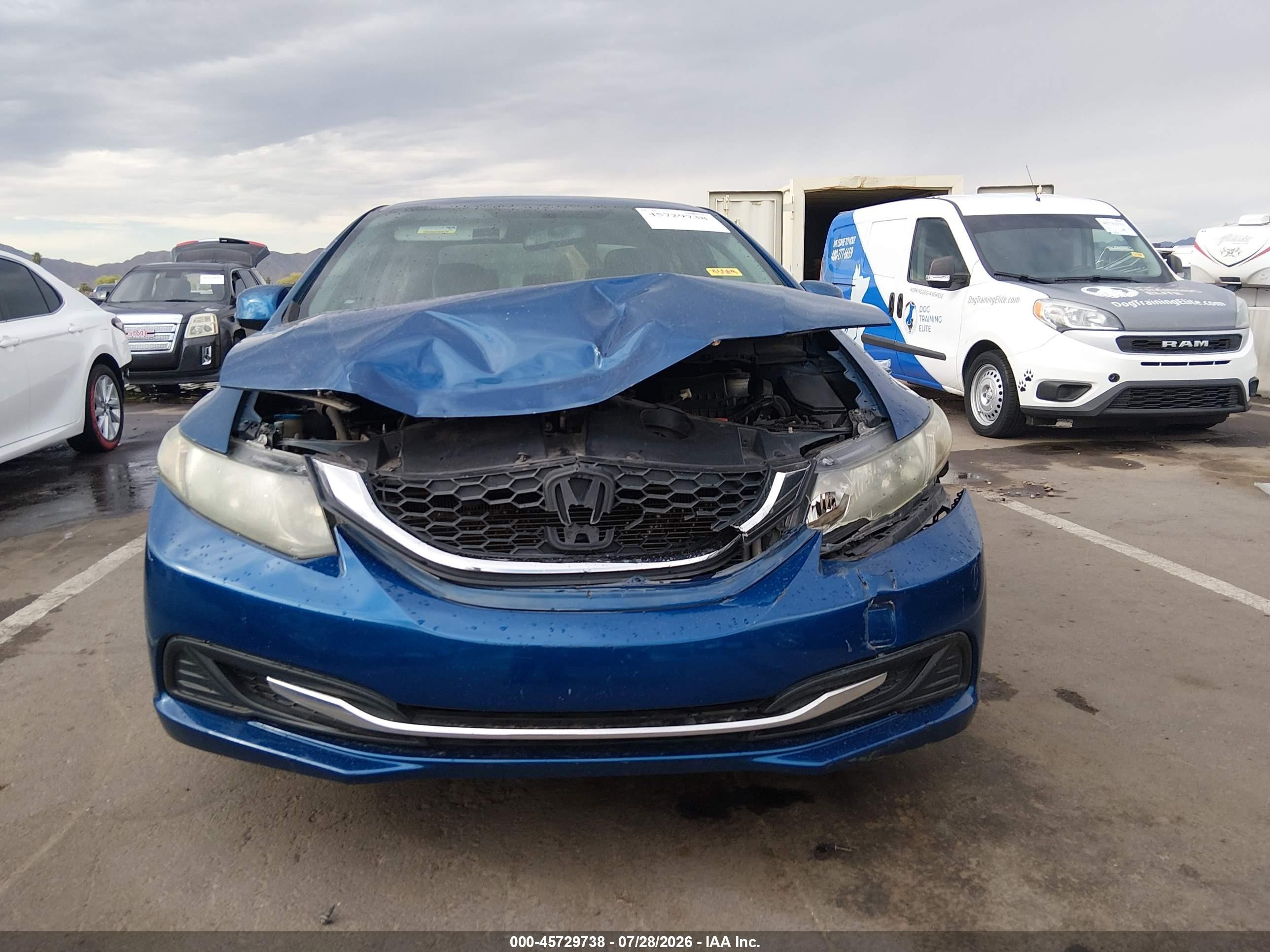 2013 Honda Civic Lx Blue vin: 2HGFB2F50DH512850