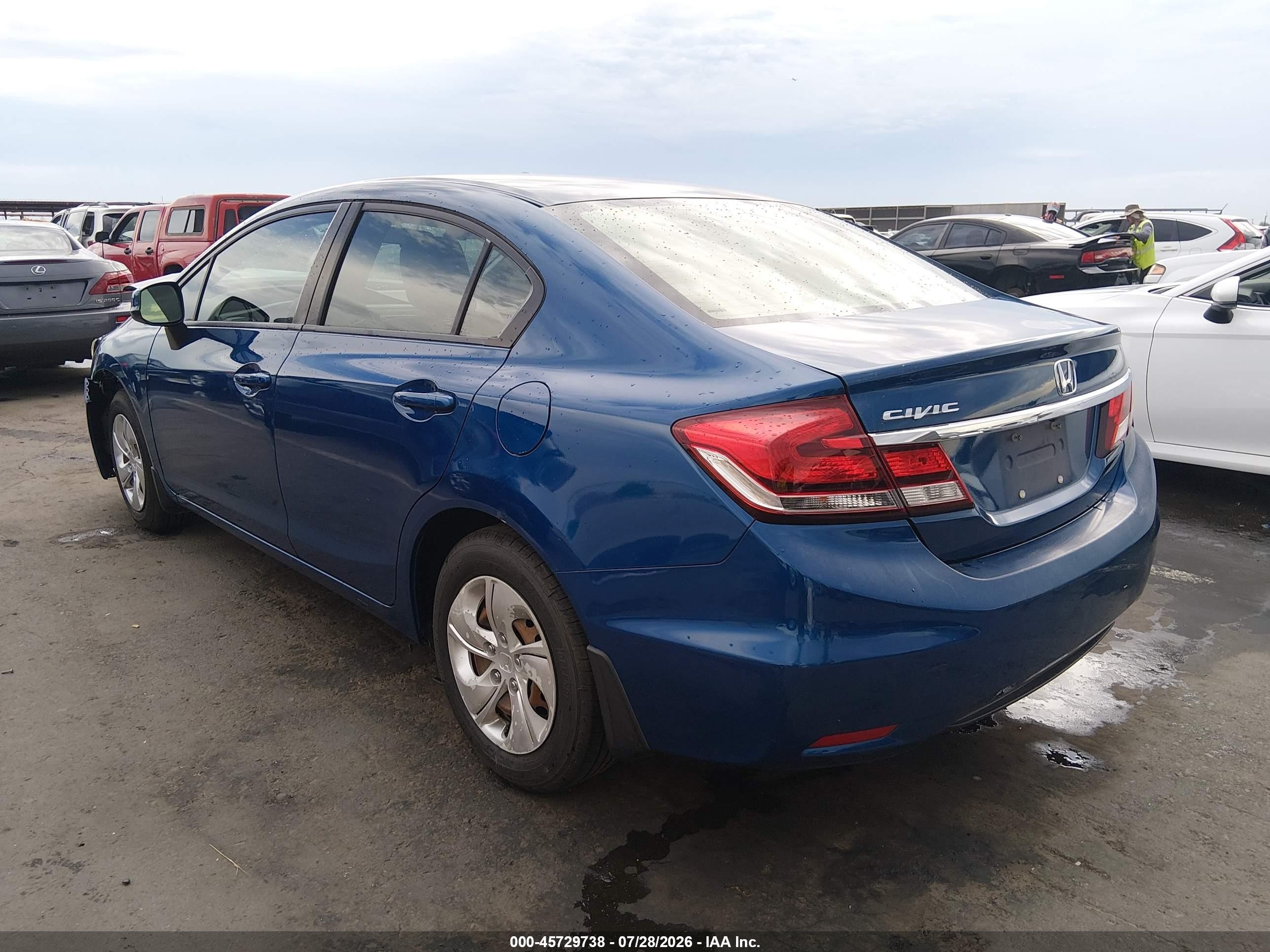 2013 Honda Civic Lx Blue vin: 2HGFB2F50DH512850