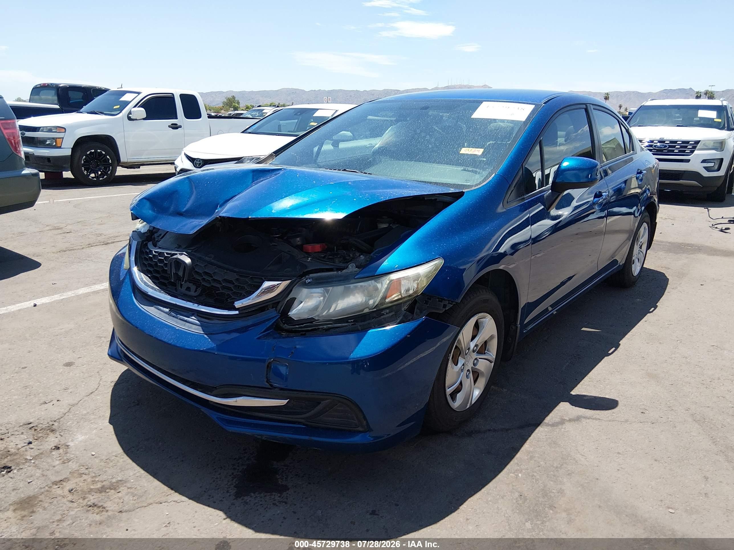 2013 Honda Civic Lx Blue vin: 2HGFB2F50DH512850