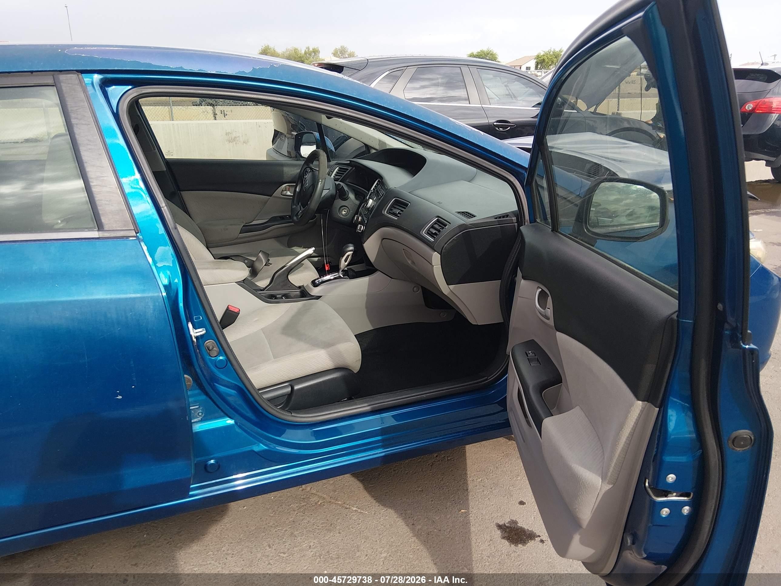 2013 Honda Civic Lx Blue vin: 2HGFB2F50DH512850