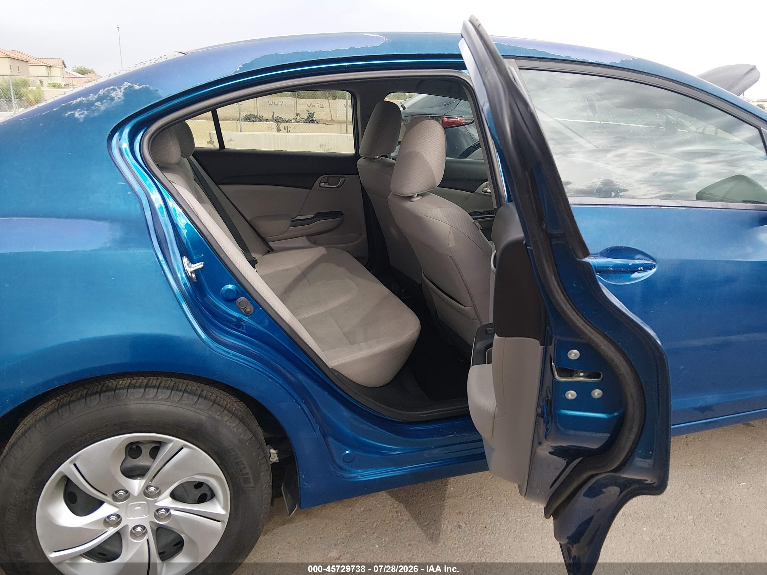 2013 Honda Civic Lx Blue vin: 2HGFB2F50DH512850