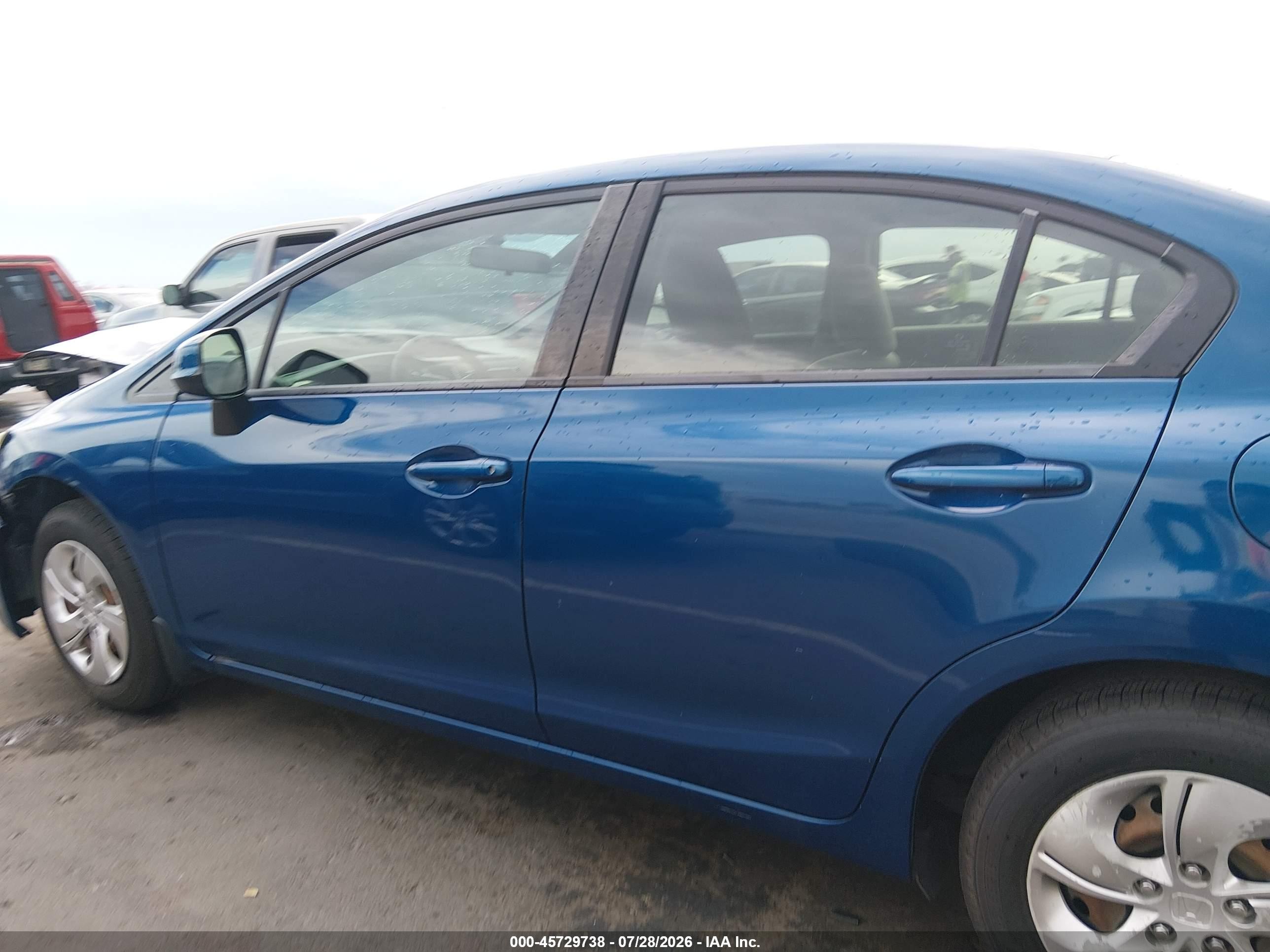 2013 Honda Civic Lx Blue vin: 2HGFB2F50DH512850