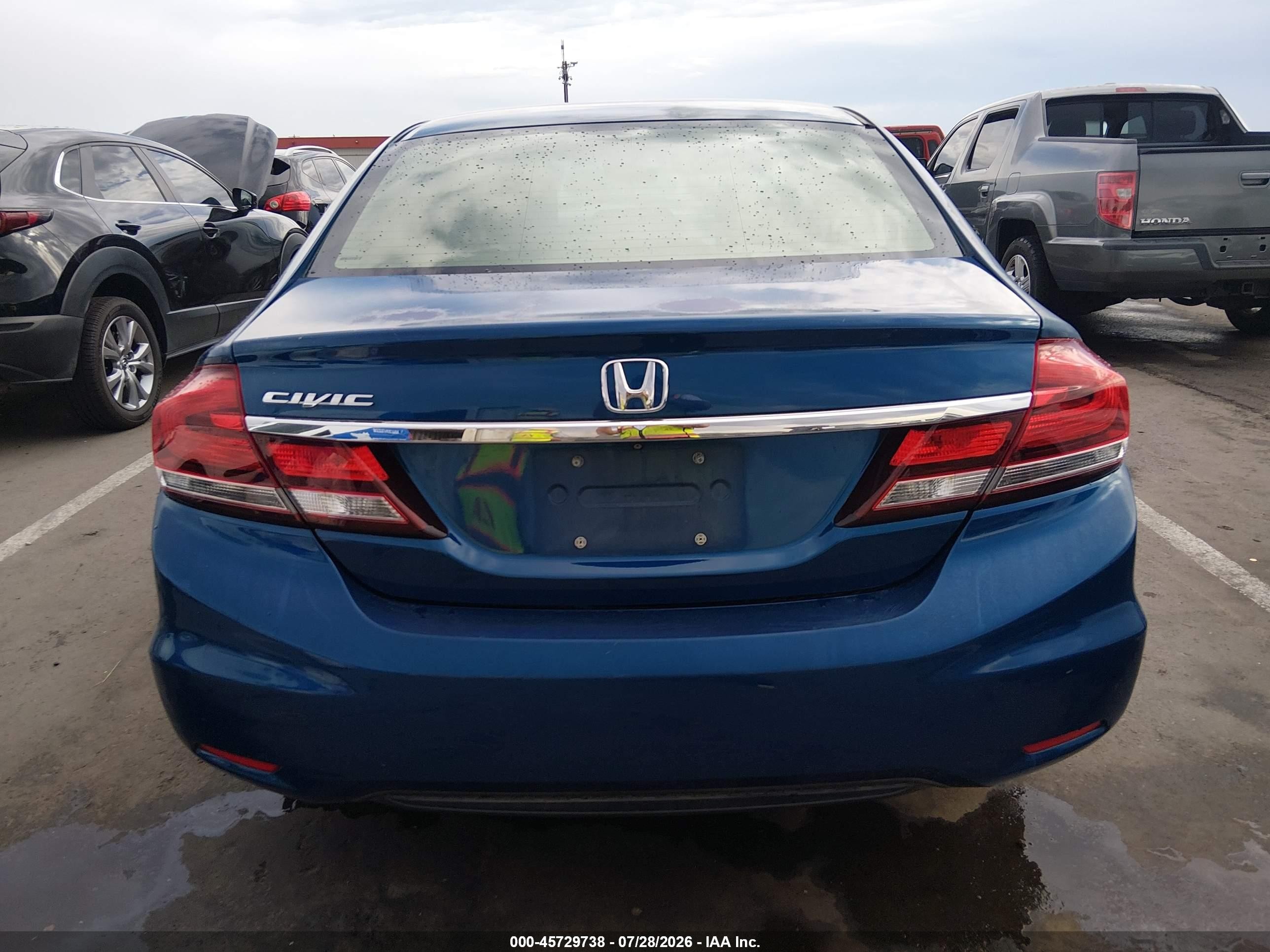 2013 Honda Civic Lx Blue vin: 2HGFB2F50DH512850