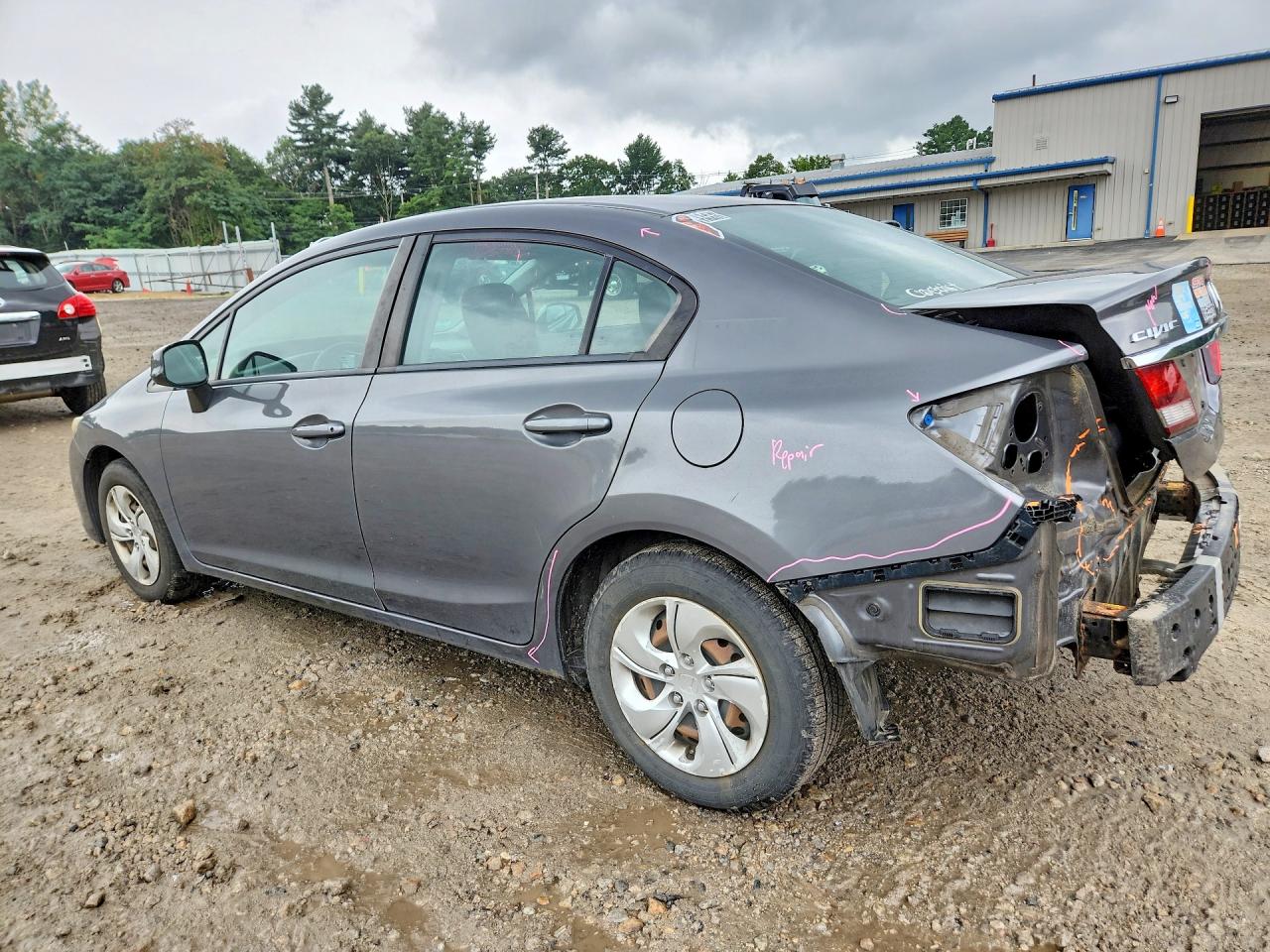 2013 Honda Civic Lx Gray vin: 2HGFB2F50DH515263