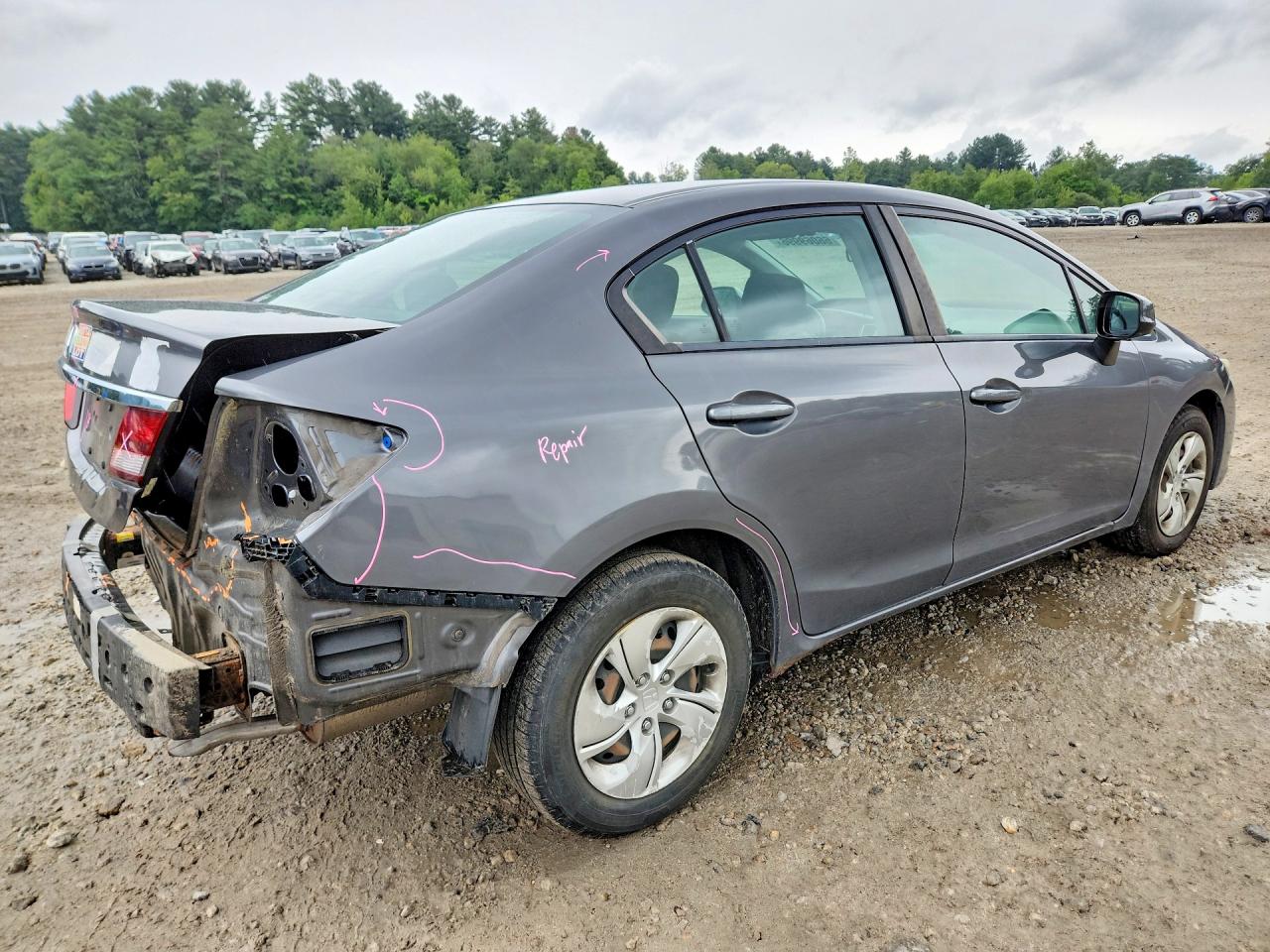 2013 Honda Civic Lx Gray vin: 2HGFB2F50DH515263