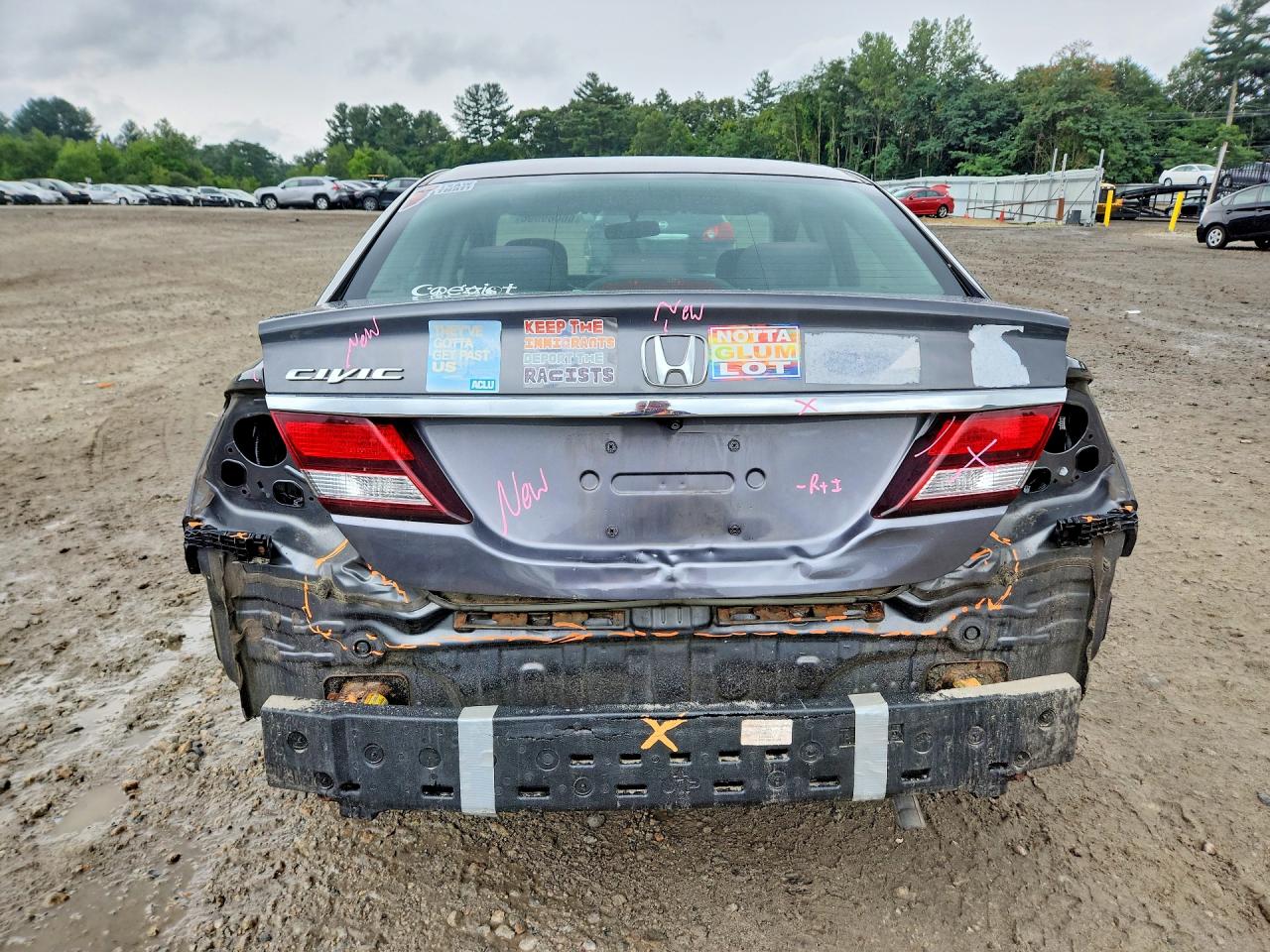 2013 Honda Civic Lx Gray vin: 2HGFB2F50DH515263