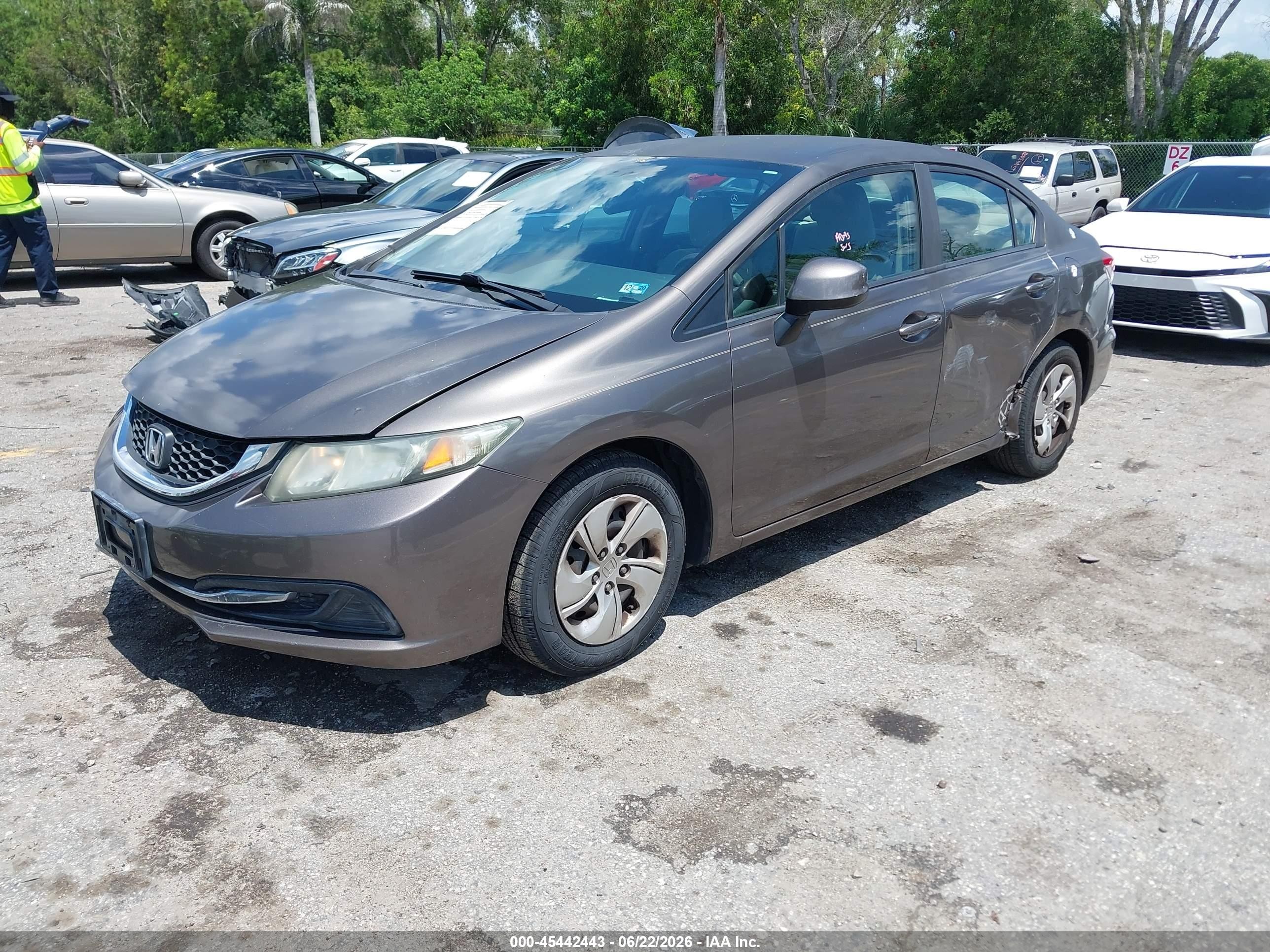 2013 Honda Civic Lx Brown vin: 2HGFB2F50DH525601