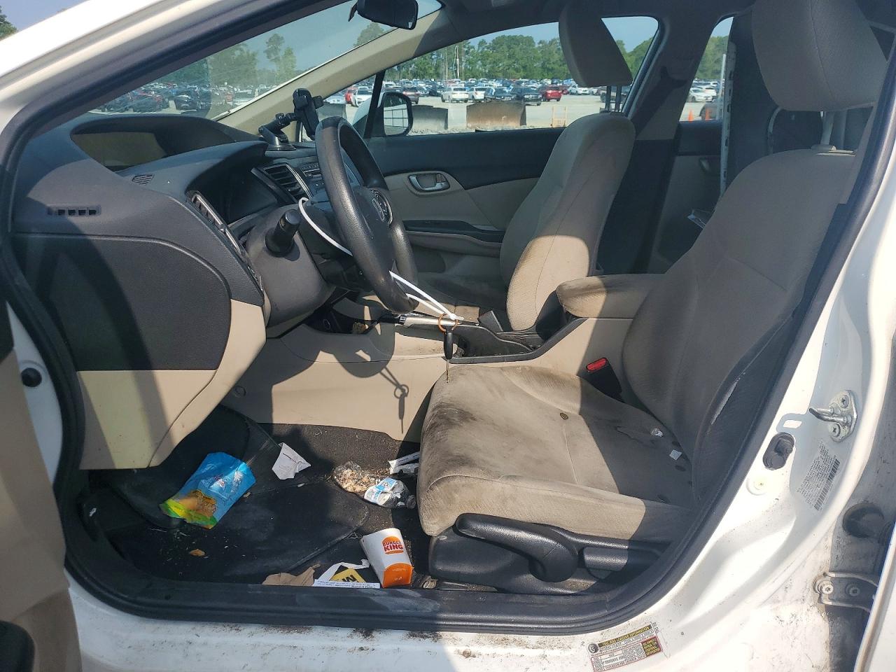 2013 Honda Civic Lx White vin: 2HGFB2F50DH537330