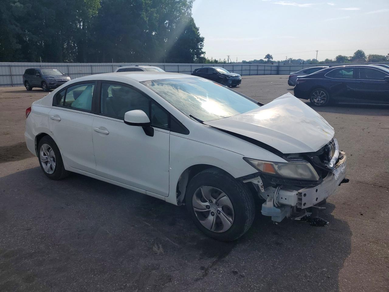 2013 Honda Civic Lx White vin: 2HGFB2F50DH537330