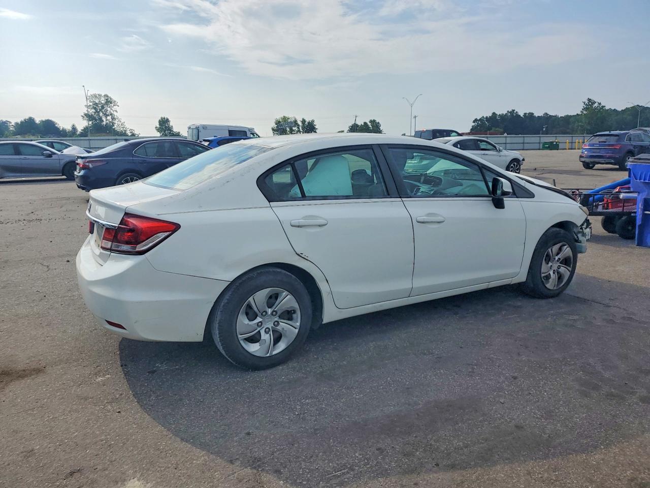 2013 Honda Civic Lx White vin: 2HGFB2F50DH537330