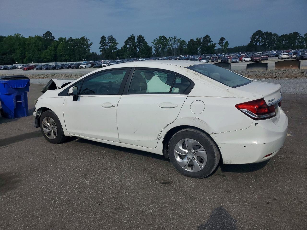 2013 Honda Civic Lx White vin: 2HGFB2F50DH537330