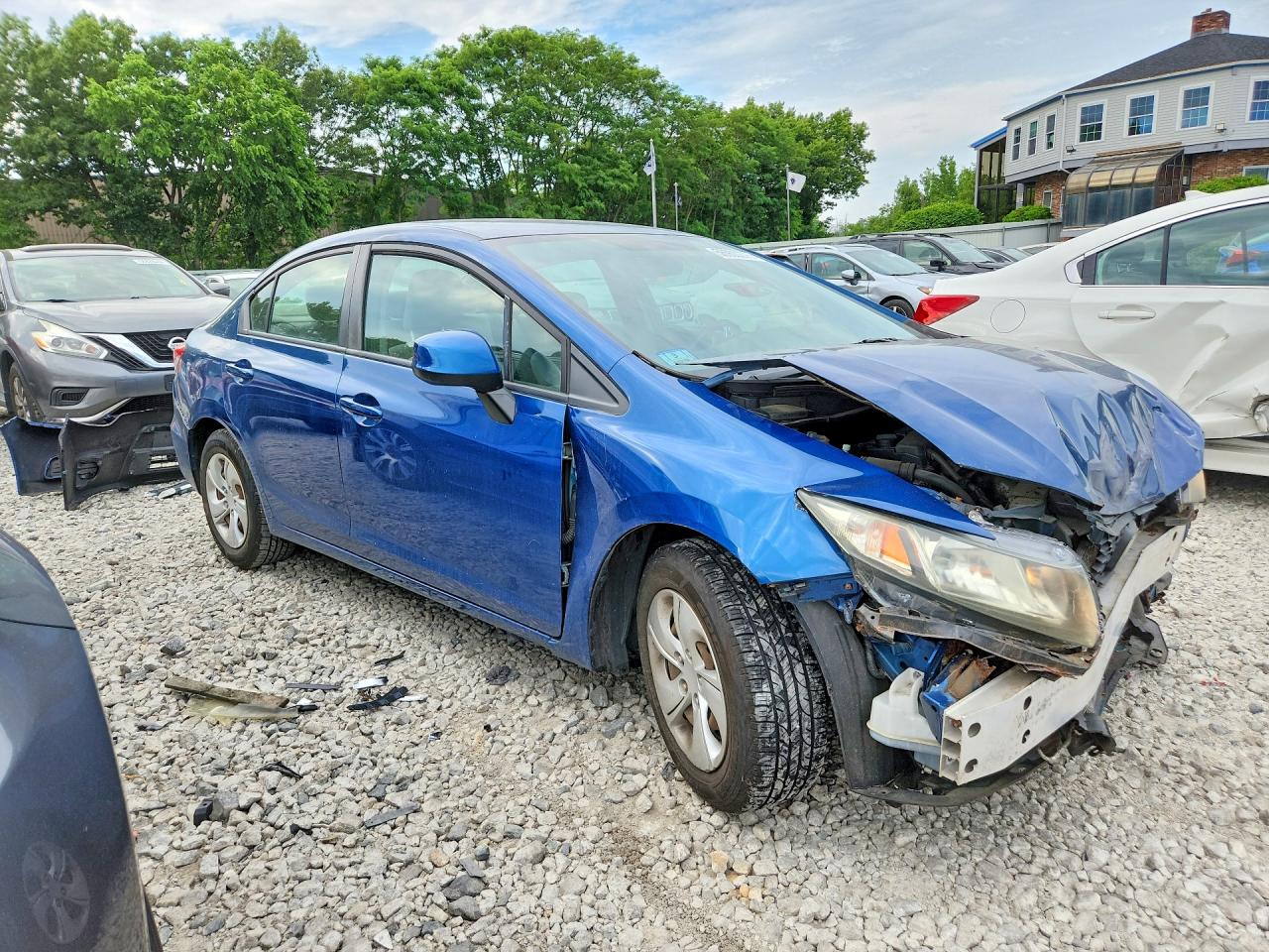 2013 Honda Civic Lx Blue vin: 2HGFB2F50DH539210