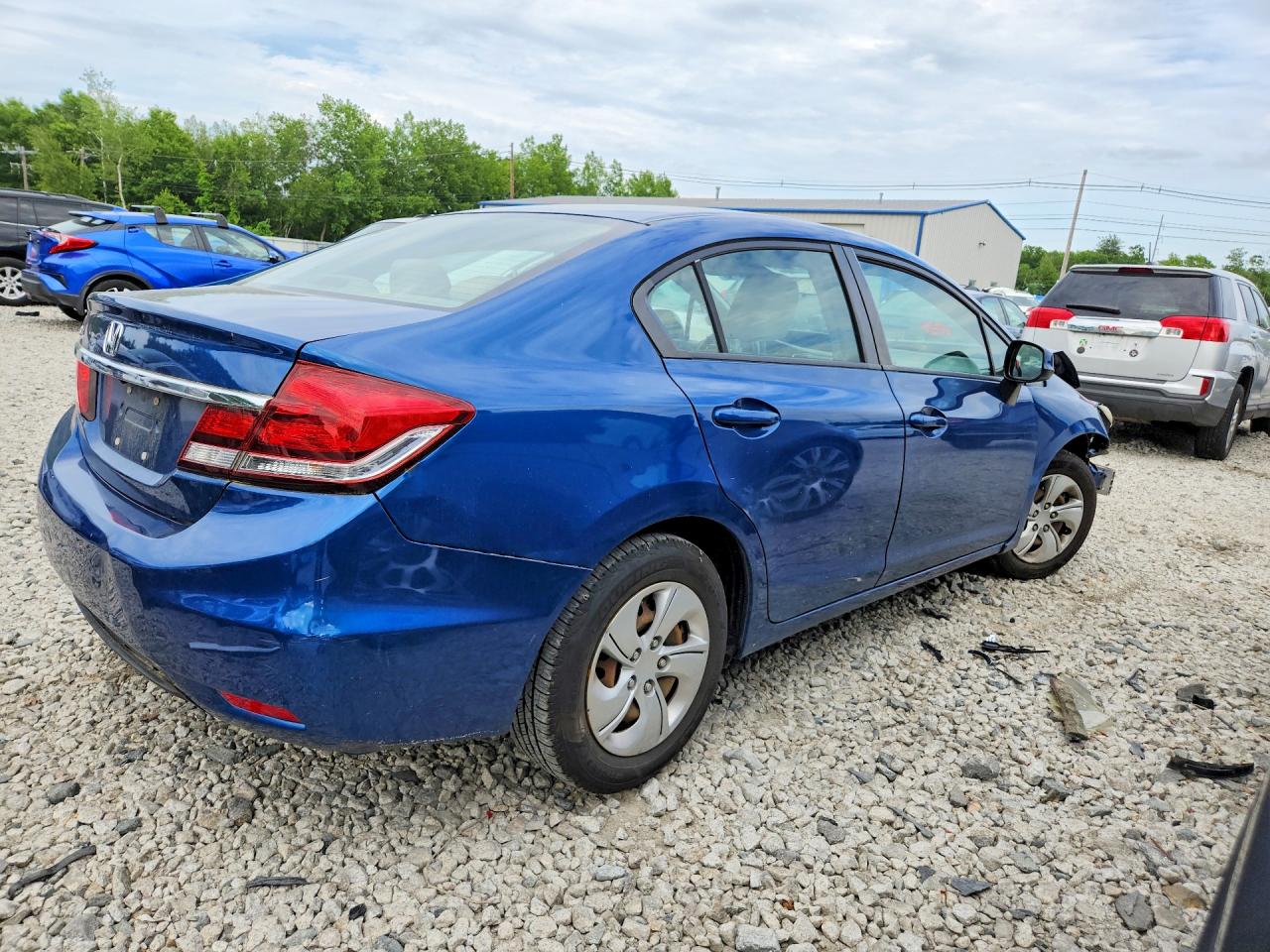 2013 Honda Civic Lx Blue vin: 2HGFB2F50DH539210