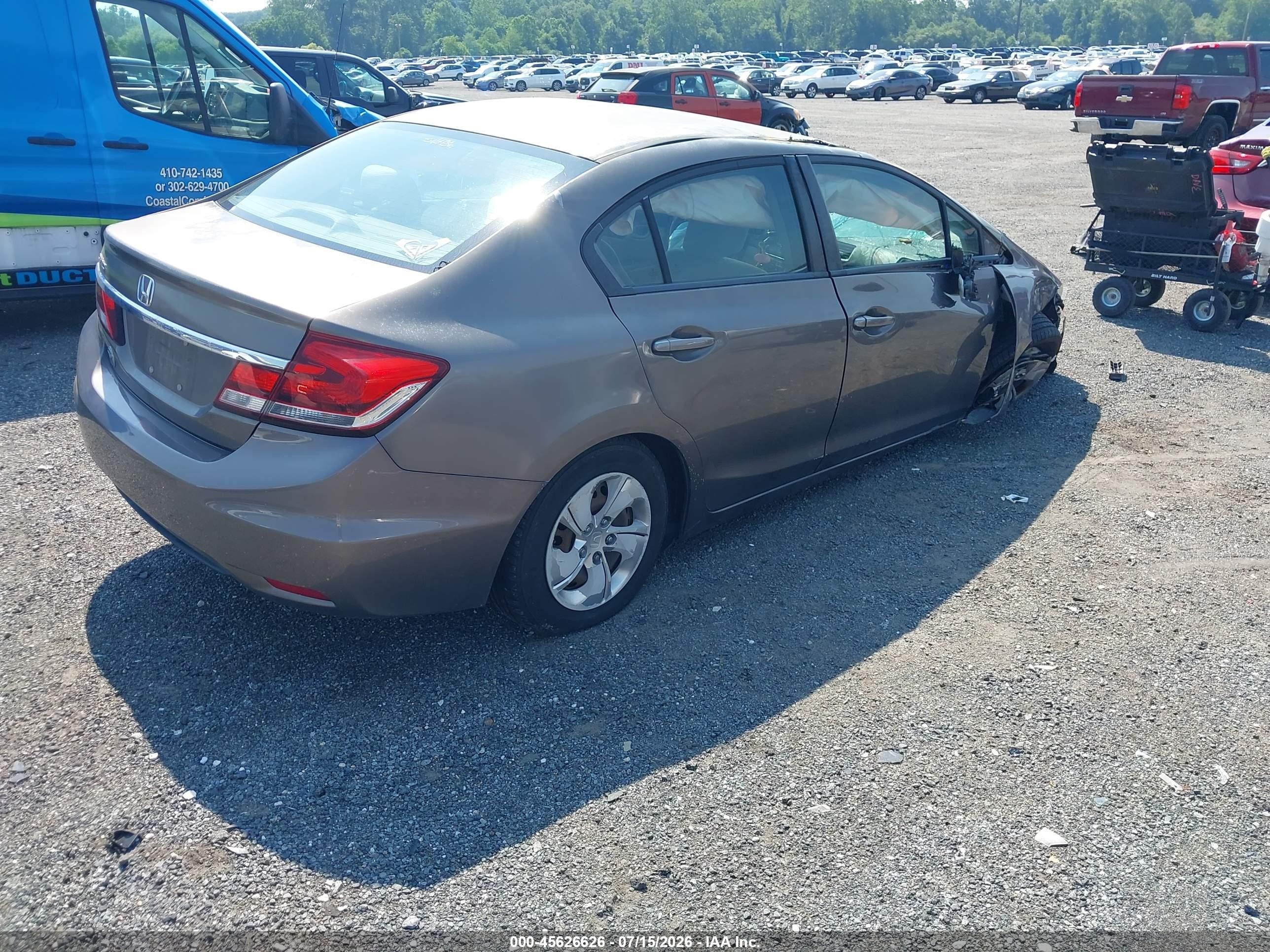 2013 Honda Civic Lx Gray vin: 2HGFB2F50DH543029