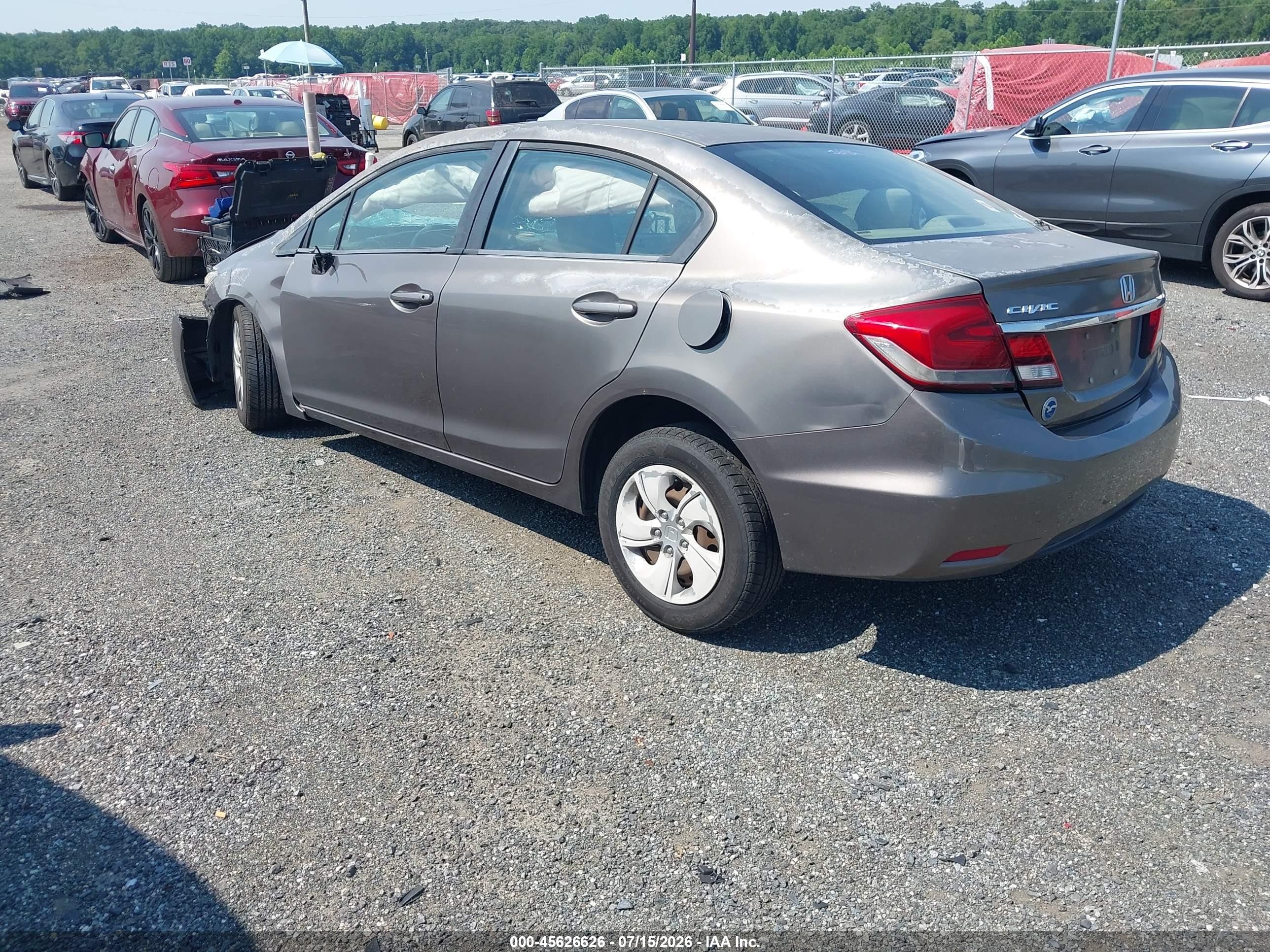 2013 Honda Civic Lx Gray vin: 2HGFB2F50DH543029