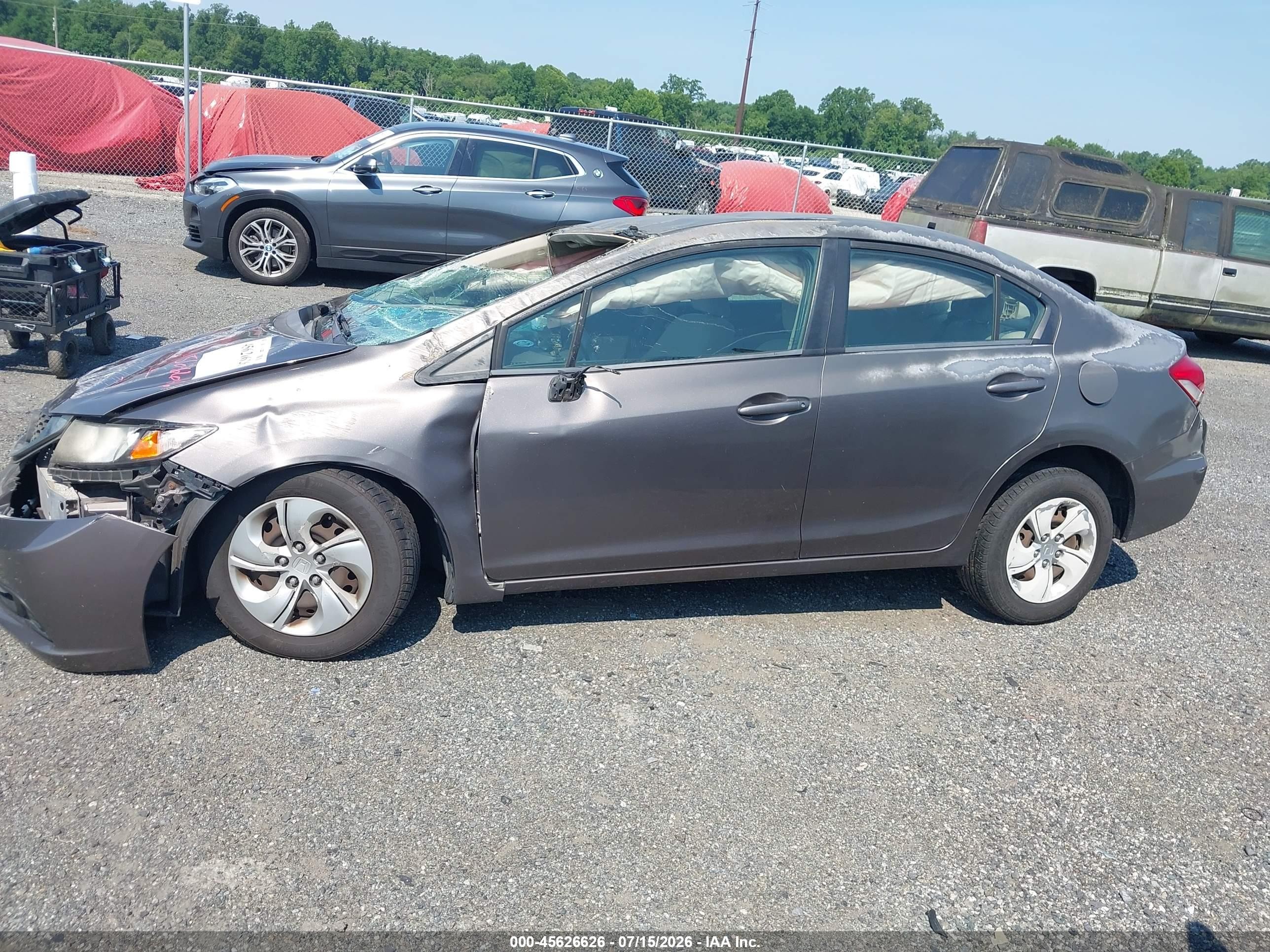 2013 Honda Civic Lx Gray vin: 2HGFB2F50DH543029