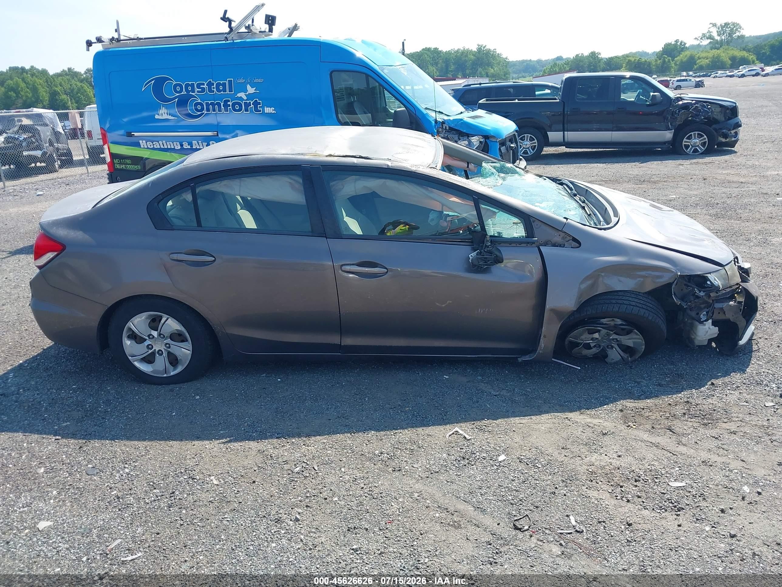 2013 Honda Civic Lx Gray vin: 2HGFB2F50DH543029