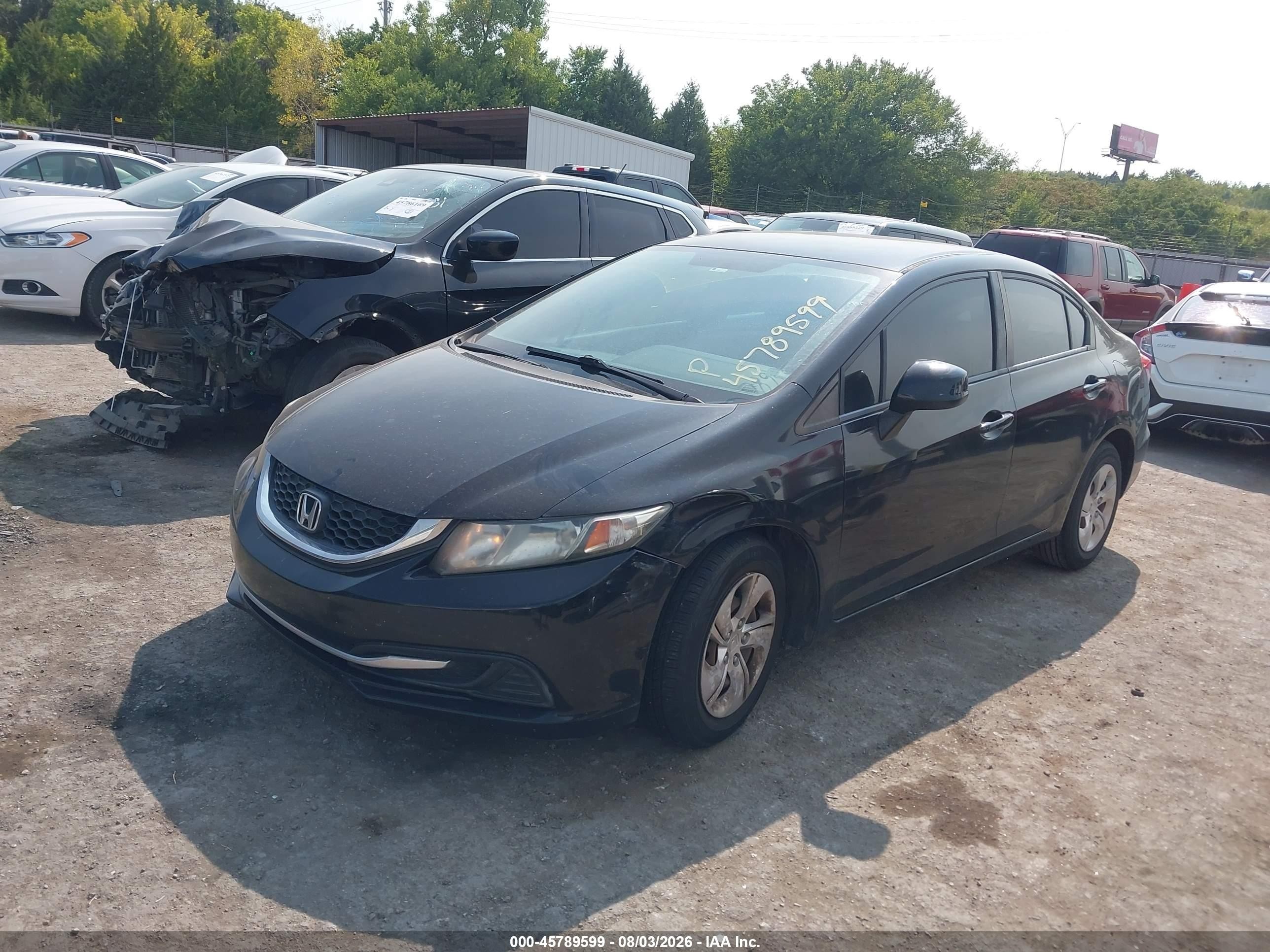 2013 Honda Civic Lx Black vin: 2HGFB2F50DH556752