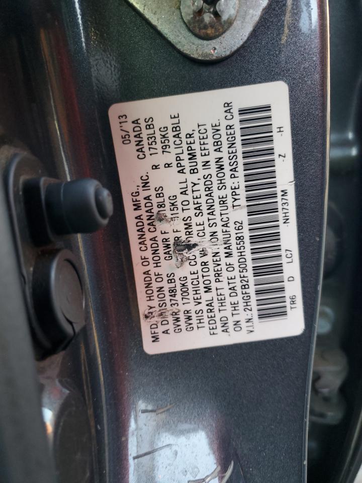 2013 Honda Civic Exl Серый vin: 2HGFB2F50DH558162