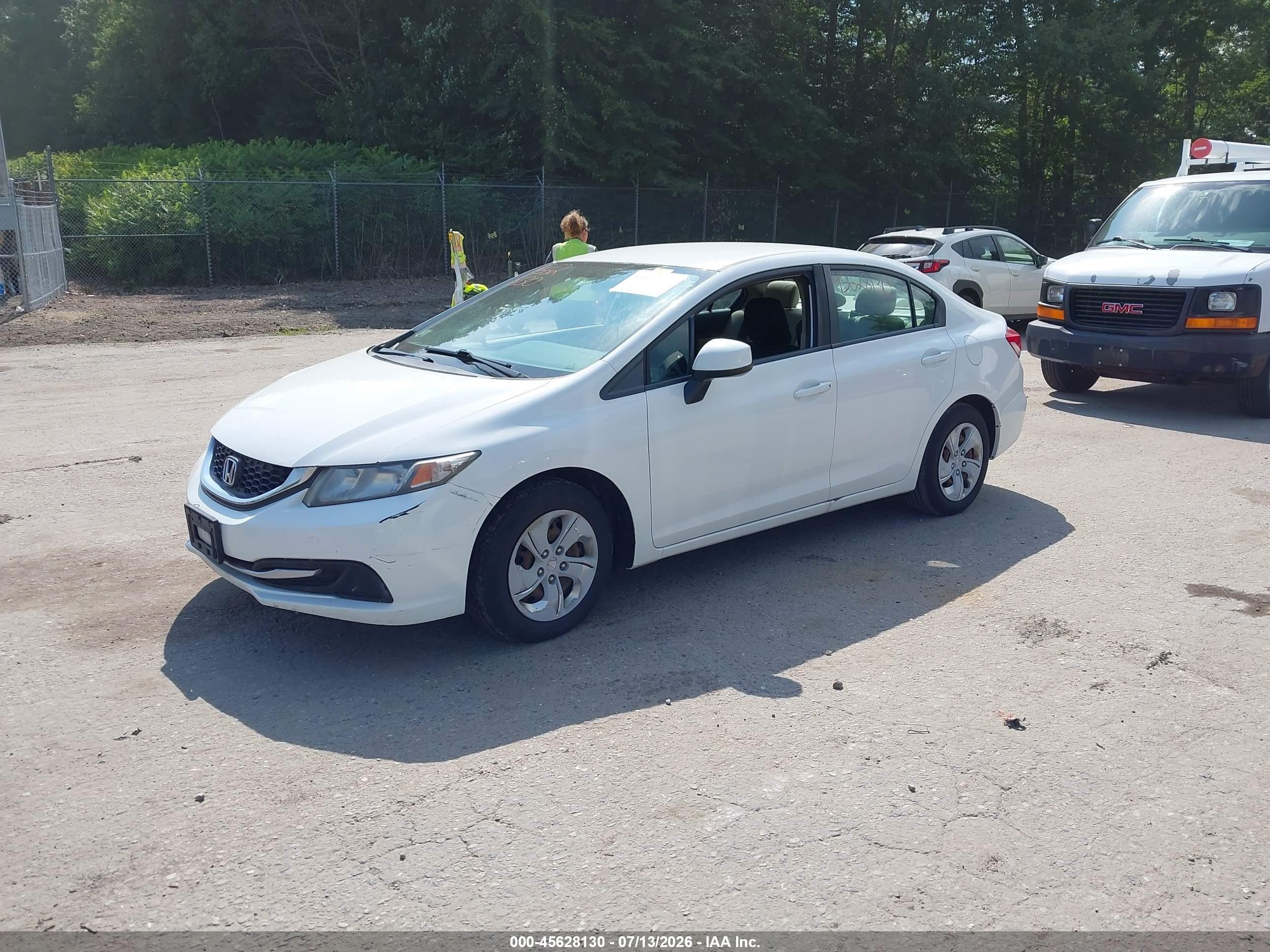 2013 Honda Civic Lx White vin: 2HGFB2F50DH560851